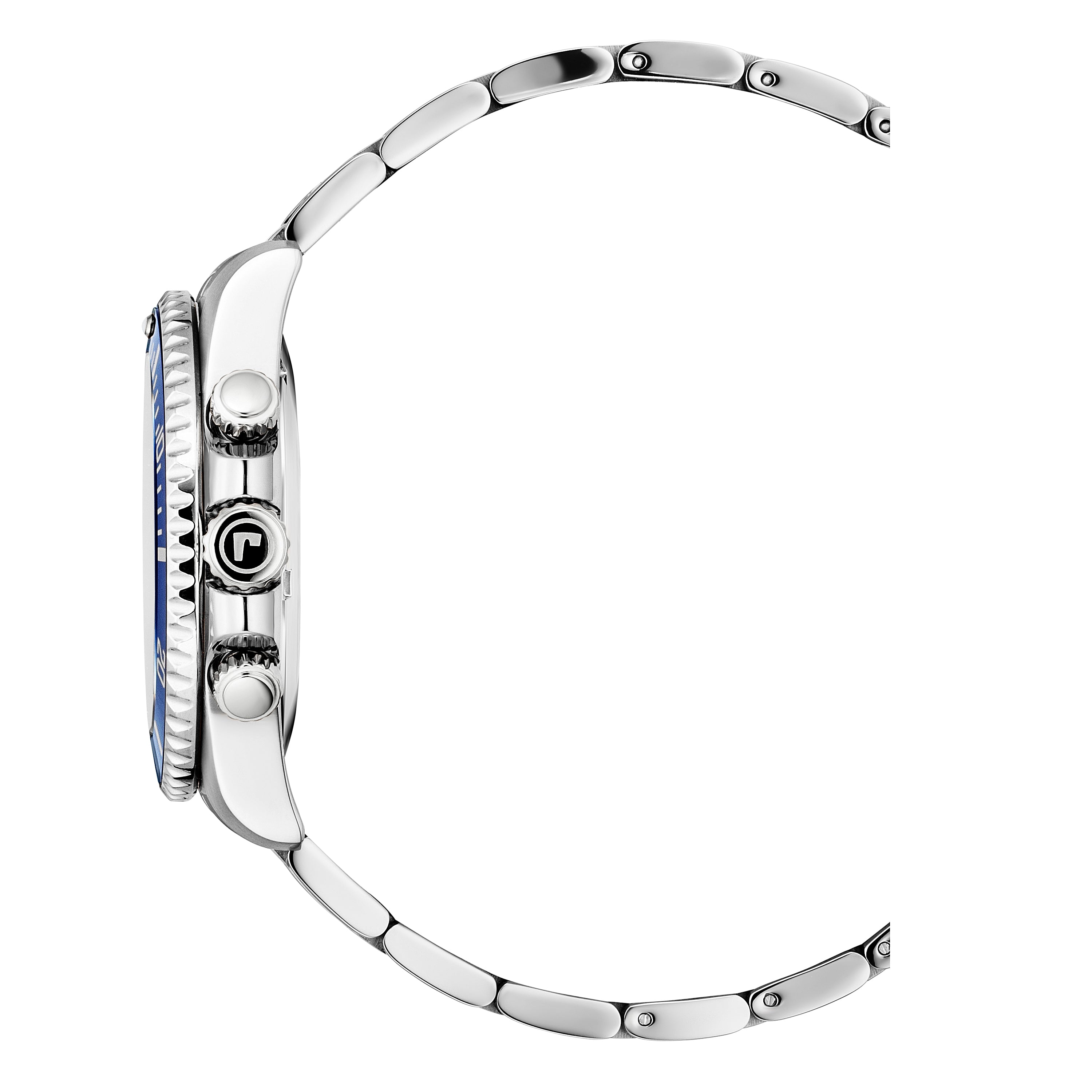 Deep Sea 100 41mm Chronograph Date Blue Dial Silver Bracelet Sapphire glass Stainless Steel swiss watch