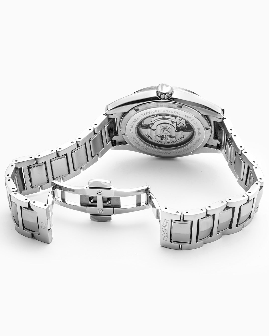 Searock Automatic 42 mm Automatic Three-Hand Date Sky Blue Dial Silver Bracelet Sapphire glass Stainless Steel swiss watch