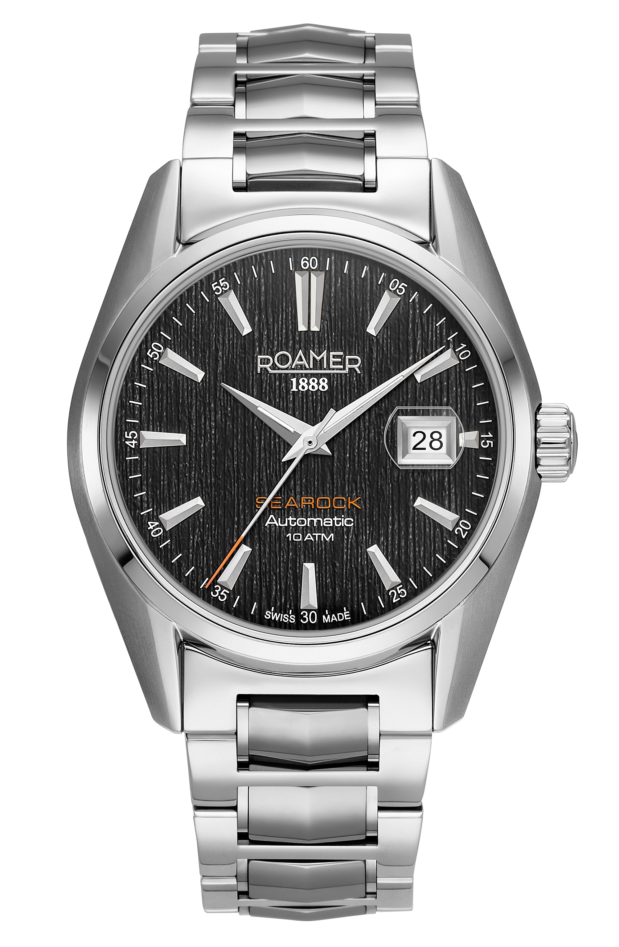 Searock Automatic 42 mm Automatic Three-Hand Date Silver Bracelet Sapphire glass Stainless Steel swiss watch