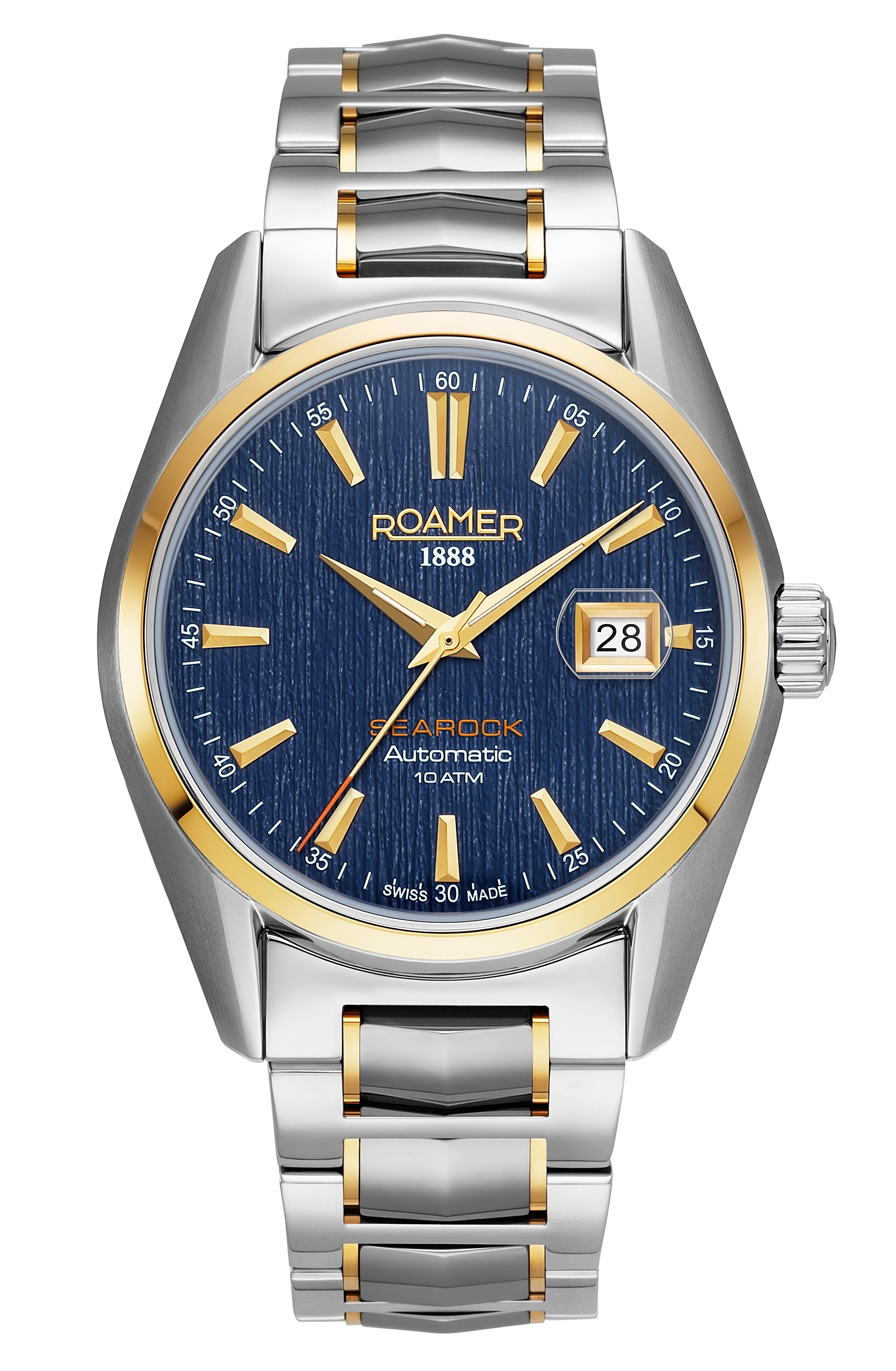 Searock Automatic 42 mm Automatic Three-Hand Date Blue Pattern Dial Two-Tone Bracelet Sapphire glass Stainless Steel swiss watch