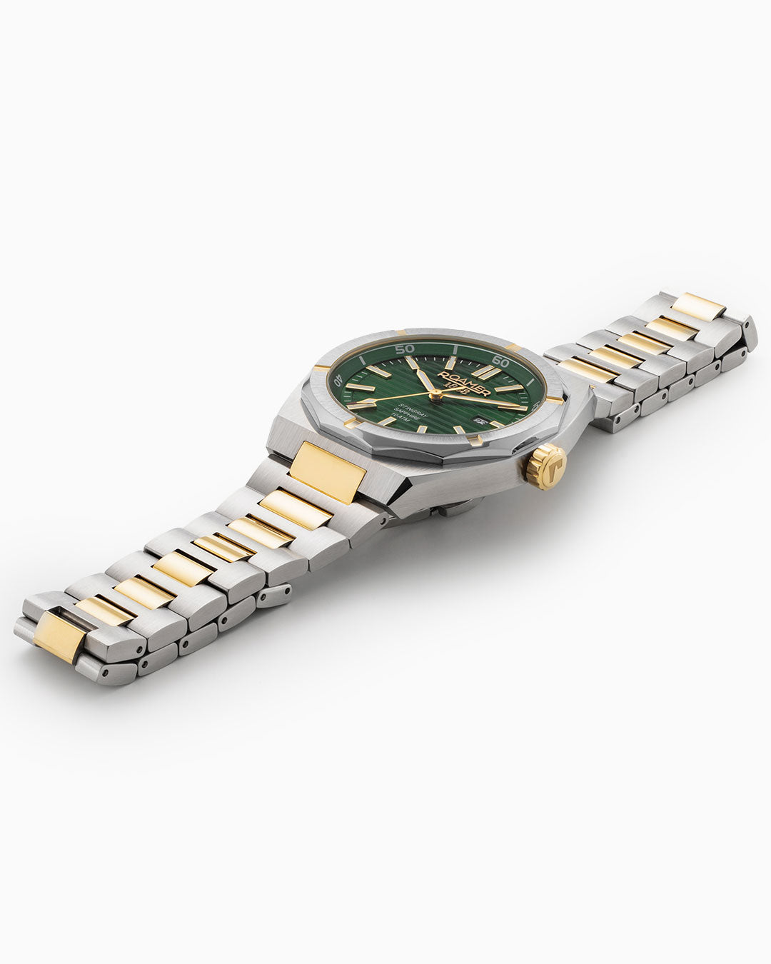 Stingray 42 mm Quartz Three-Hand Date Green Dial Two-tone Bracelet Sapphire glass Stainless Steel swiss watch