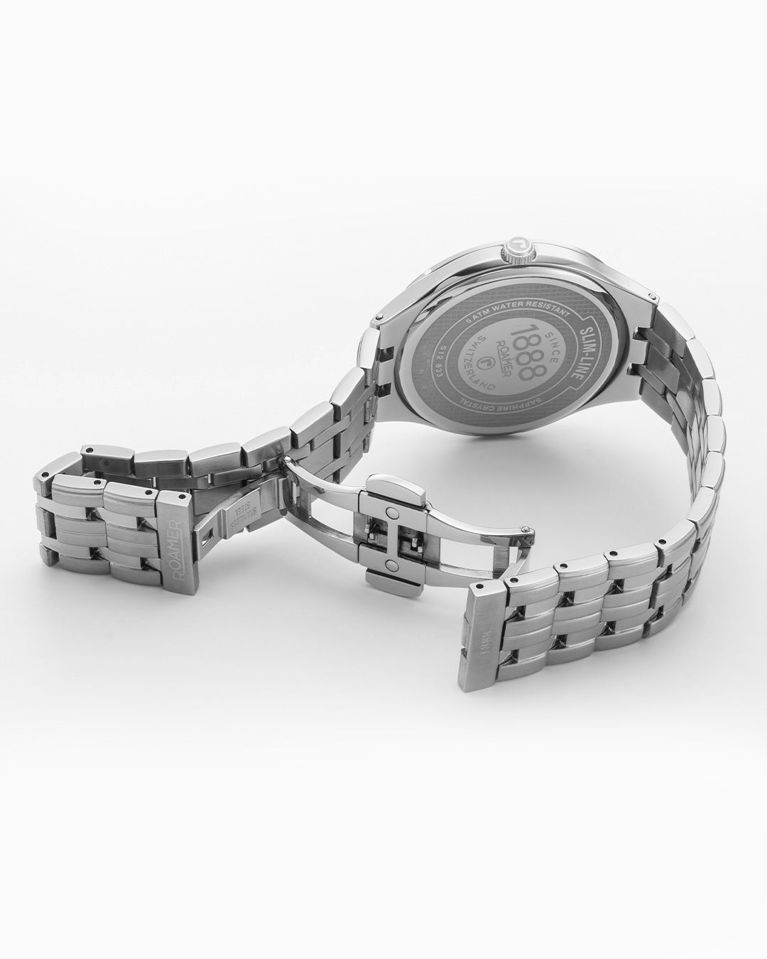 Slim Line Classic 40 mm Quartz Three-Hand Date Sky Blue Dial Silver Bracelet Sapphire glass Stainless Steel swiss watch