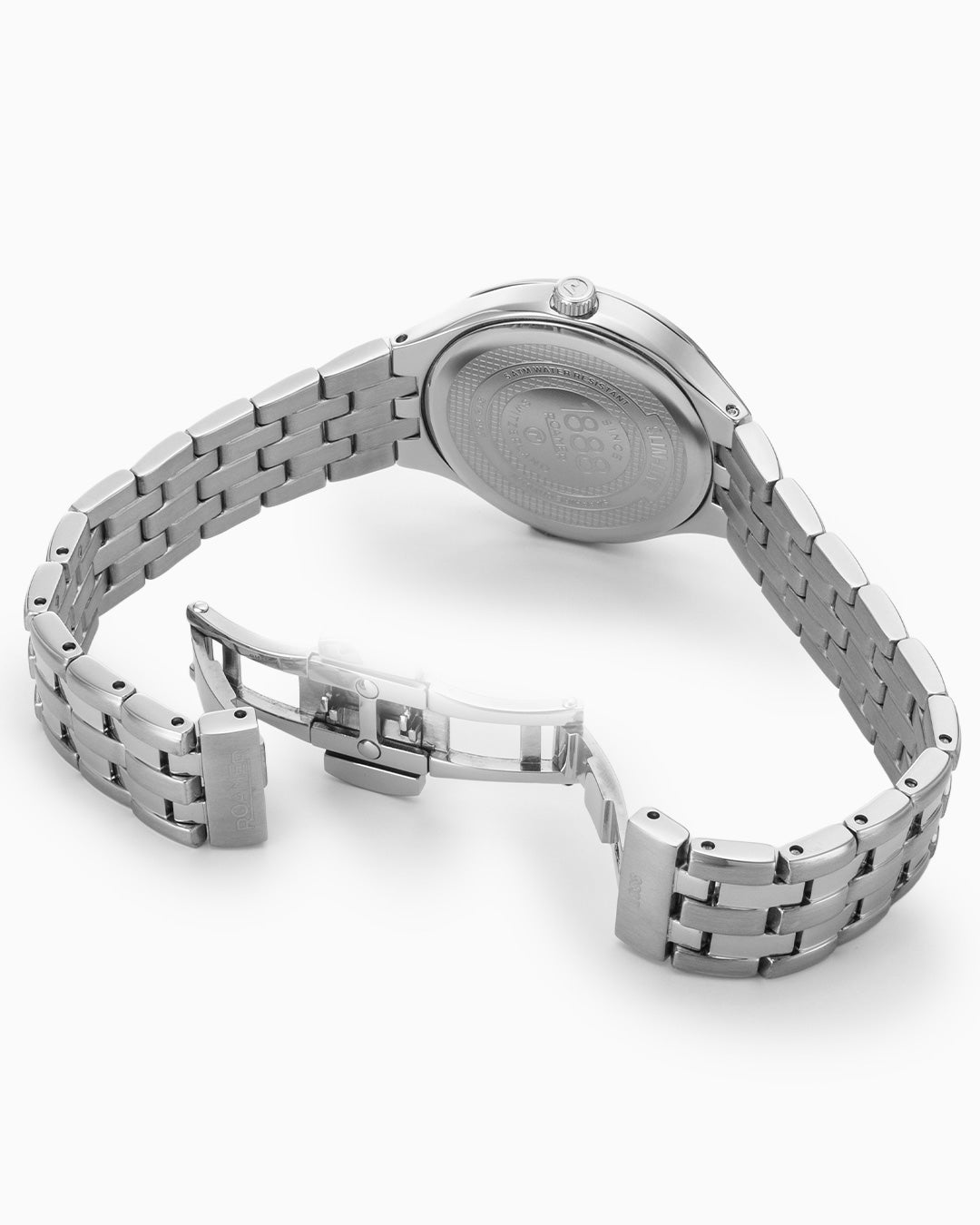 Slim Line Classic Ladies 30mm Quartz Two-Hand Date Sky Blue Dial Silver Bracelet Sapphire glass Stainless Steel swiss watch