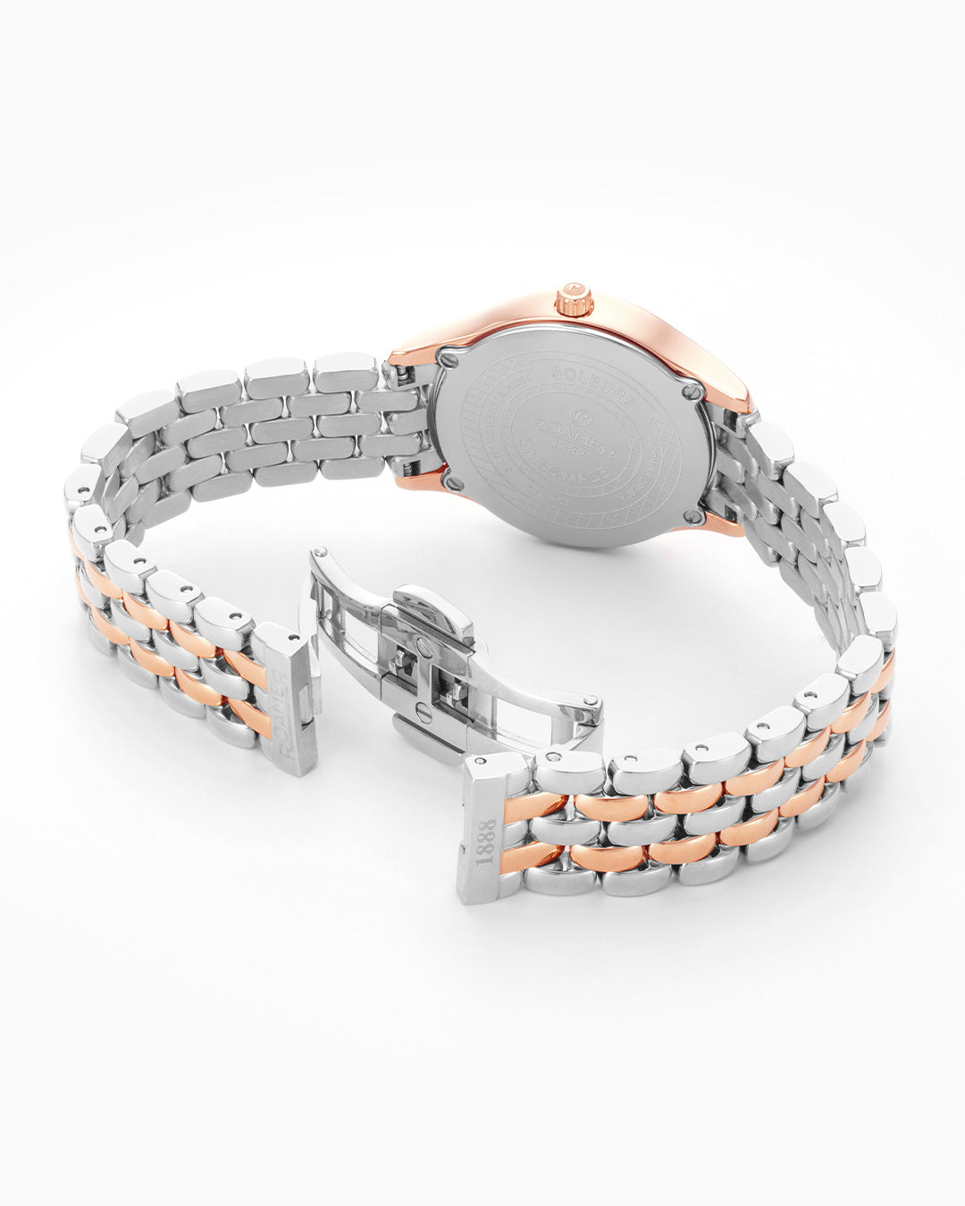 Soleure 30mm Quartz Two-Hand Green Mop Dial Rosegold-Silver Tone Bracelet Sapphire glass Stainless Steel swiss watch