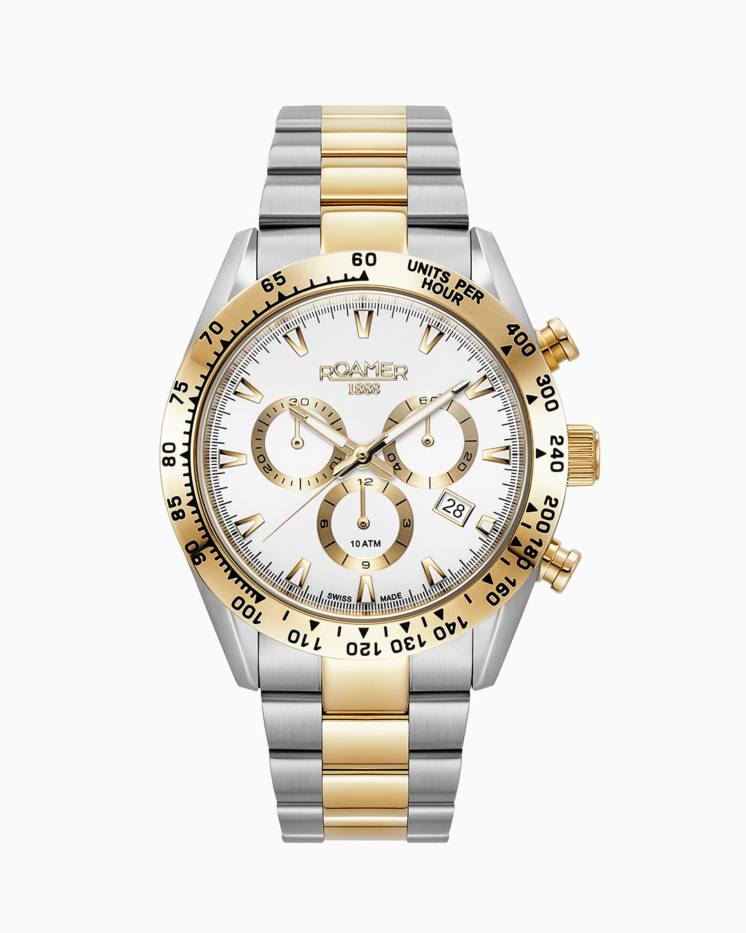 Monza 100 42mm Chronograph Date White Dial Gold-Silver Tone
