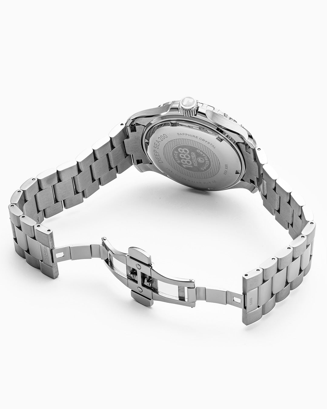 Deep Sea 200 43 mm Quartz Three-Hand Date Yellow Dial Silver Bracelet Sapphire Glass Stainless Steel Swiss Watch