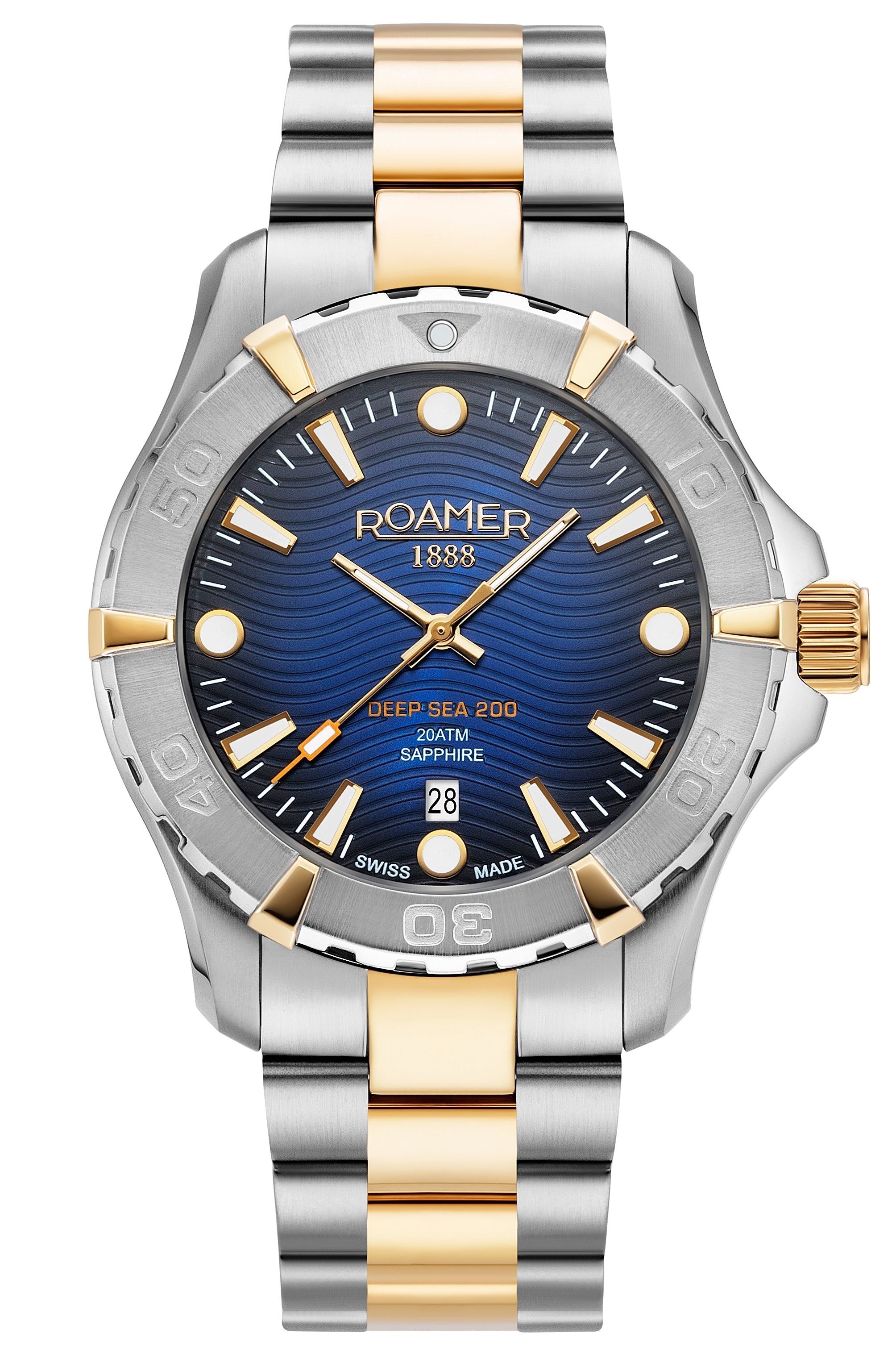 Deep Sea 200 43 mm Quartz Three-Hand Date Two-Tone Bracelet Sapphire glass Stainless Steel swiss watch