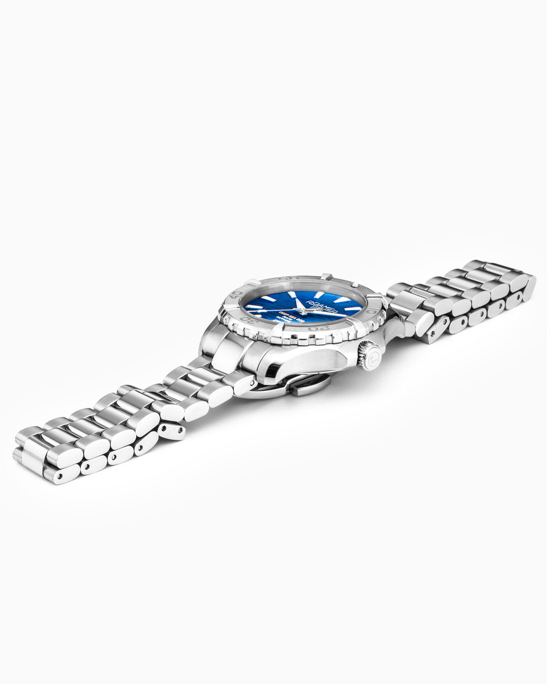 Deep Sea 200 Ladies 34 mm Quartz Three-Hand Date Blue Dial Silver Bracelet Sapphire glass Stainless Steel swiss watch