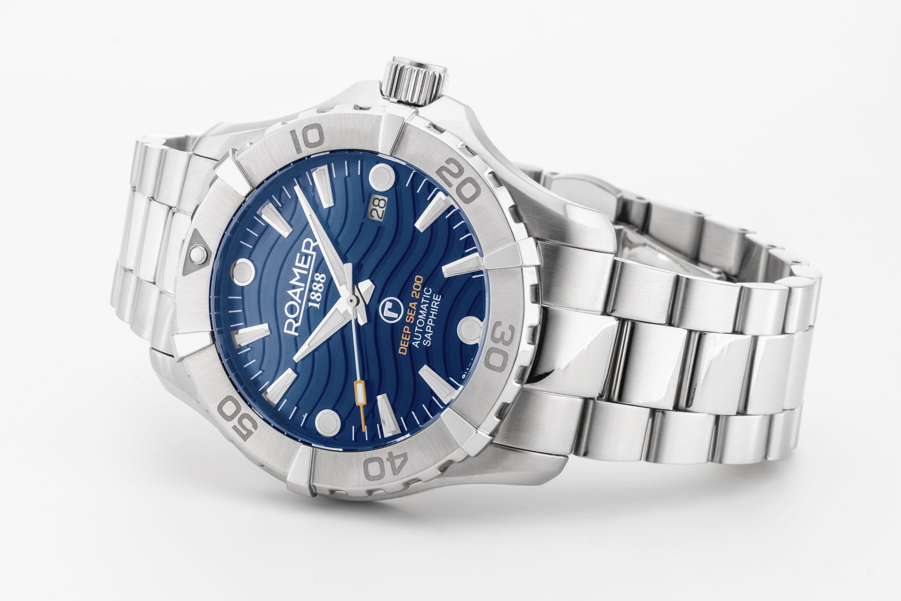 Deep Sea Automatic 43mm Automatic Three-Hand Date Blue Dial Silver Bracelet Sapphire glass Stainless Steel swiss watch