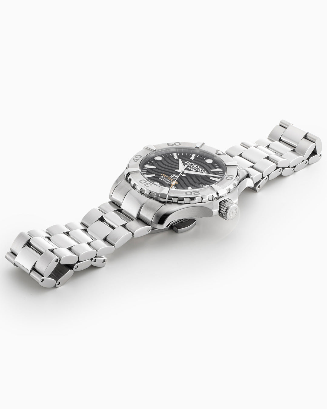 Deep Sea Automatic 43mm Automatic Three-Hand Date Black Dial Silver Bracelet Sapphire glass Stainless Steel swiss watch