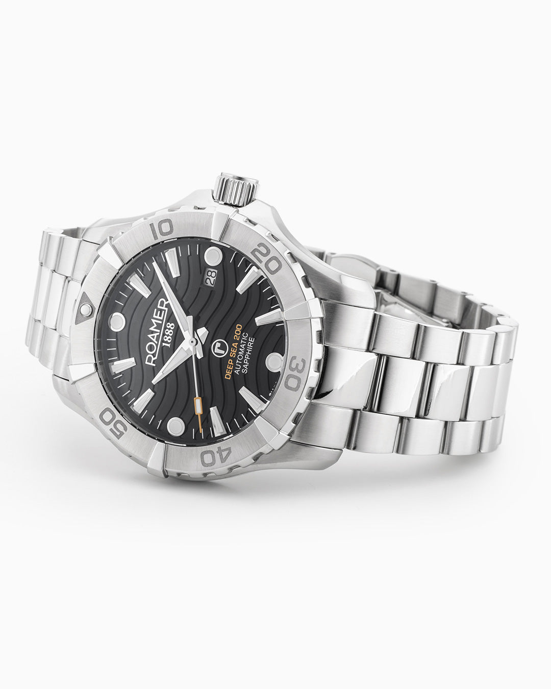 Deep Sea Automatic 43mm Automatic Three-Hand Date Black Dial Silver Bracelet Sapphire glass Stainless Steel swiss watch