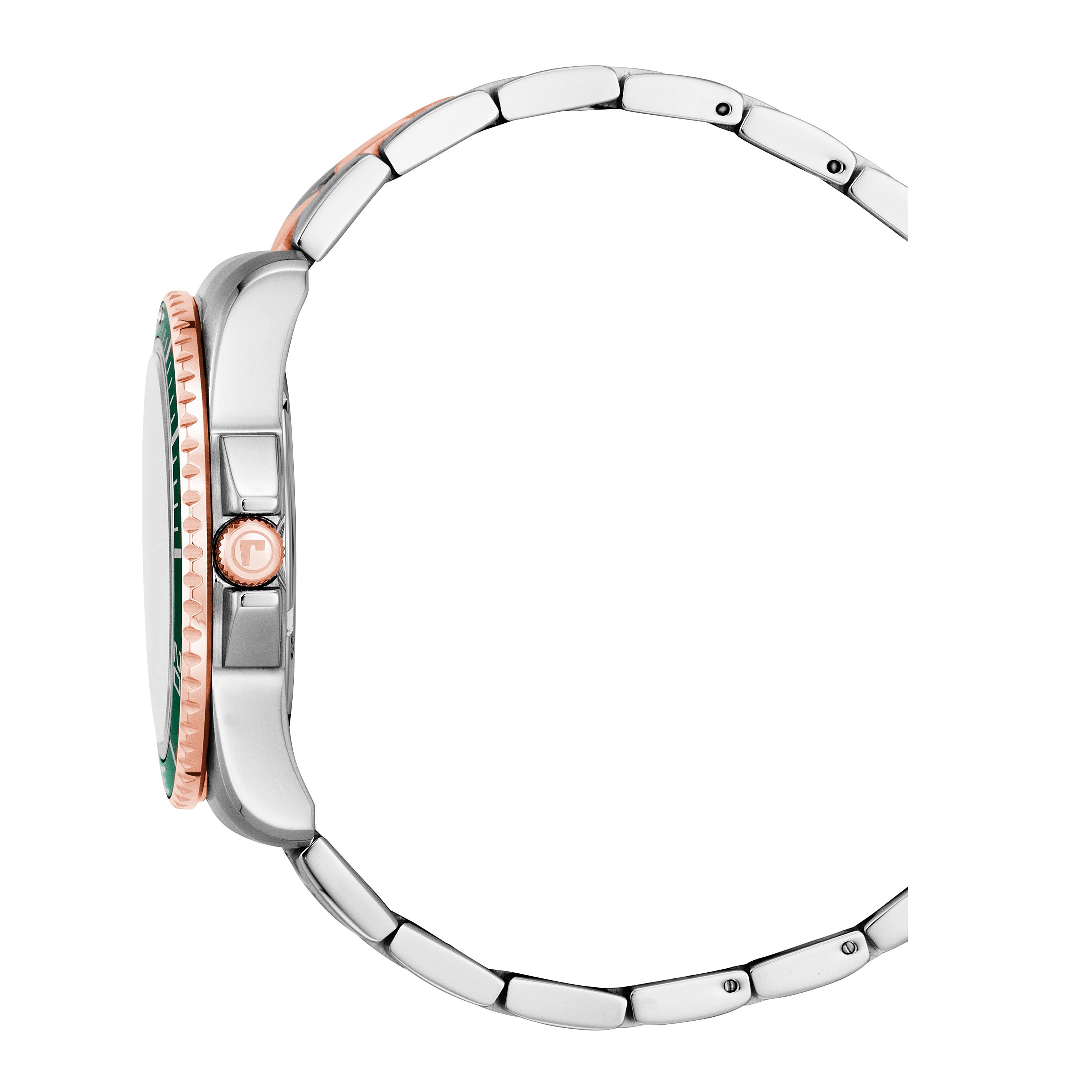 Nautic 100 43mm Quartz Three-Hand Green Dial Rosegold-Silver Tone Bracelet Sapphire glass Stainless Steel swiss watch