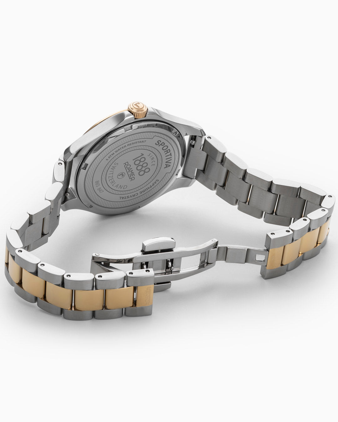 Sportiva 36mm Quartz Three-Hand White Mop Dial Two-Tone Bracelet Sapphire glass Stainless Steel swiss watch