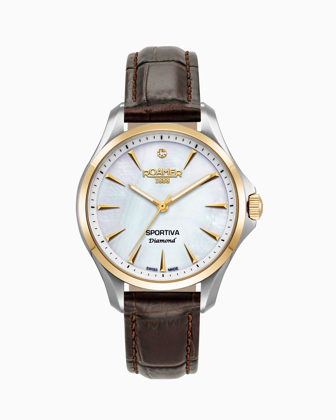 Sportiva 36mm Quartz Three-Hand White Mop Dial Two-Tone Bracelet Sapphire glass Stainless Steel swiss watch