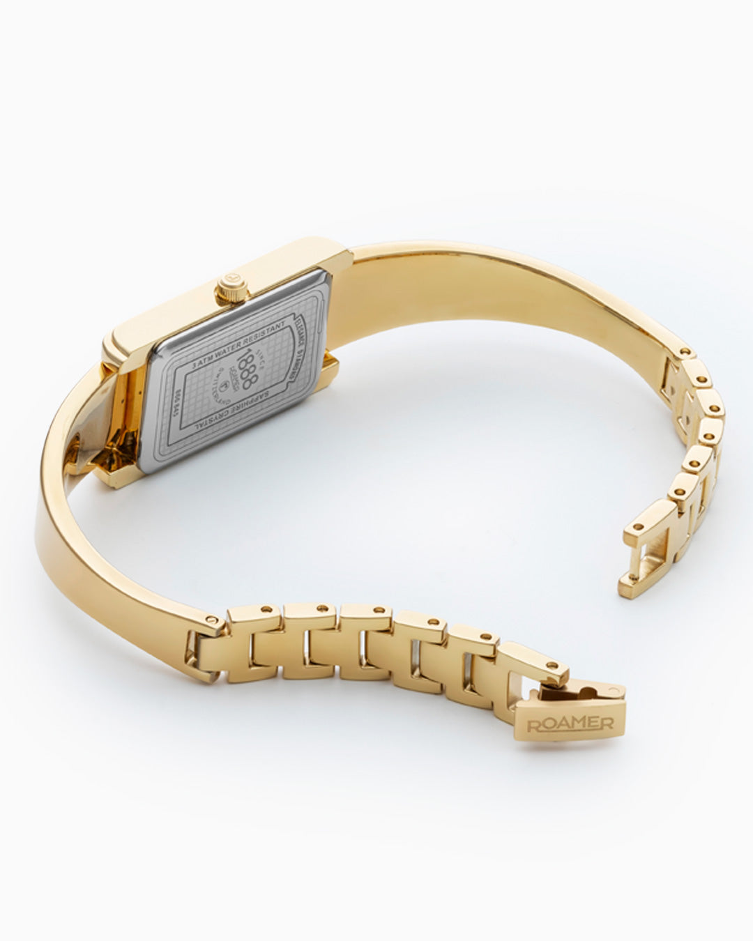 Elegance diamond 17x32mm Quartz Two-Hand Black Dial Gold Tone Bracelet Sapphire antireflection glass Stainless Steel swiss watch