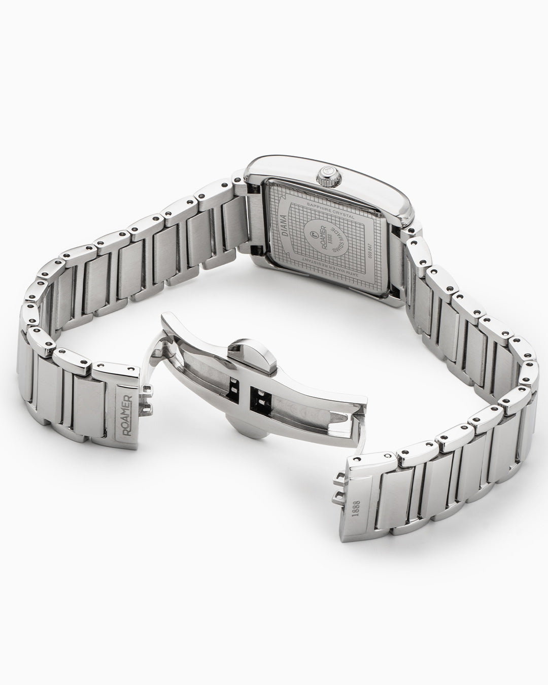 Diana Ladies 22.5 mm Quartz Three-Hand White Dial Silver Bracelet Sapphire glass Stainless Steel swiss watch