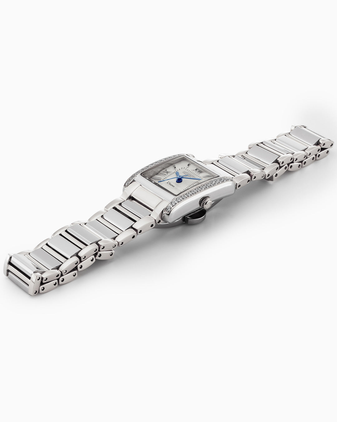 Diana Ladies 22.5 mm Quartz Three-Hand White Dial Silver Bracelet Sapphire glass Stainless Steel swiss watch