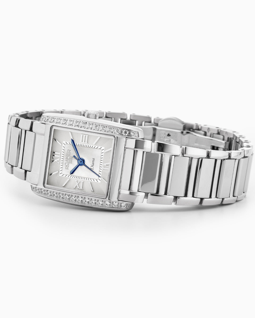 Diana Ladies 22.5 mm Quartz Three-Hand White Dial Silver Bracelet Sapphire glass Stainless Steel swiss watch