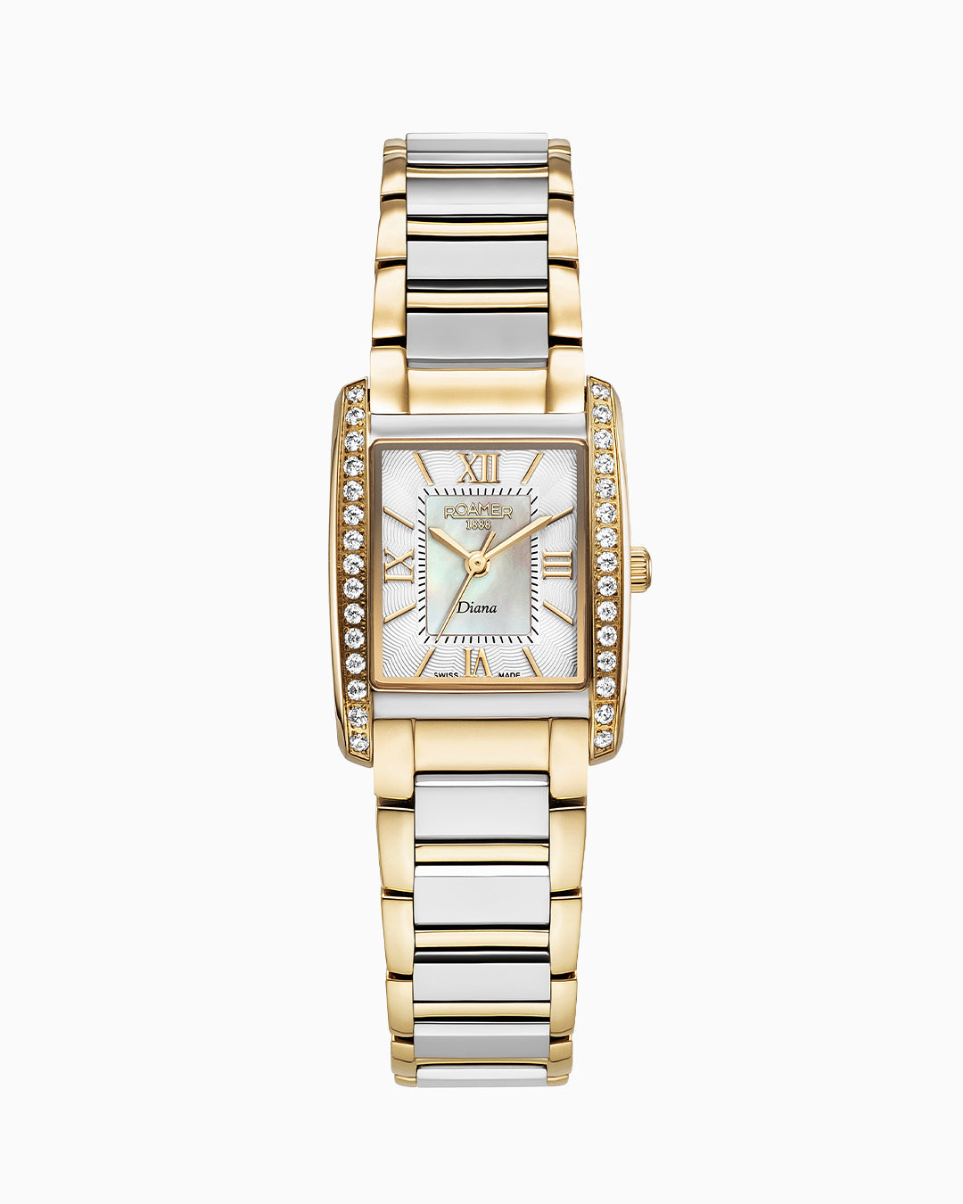 Diana Ladies 22.5 mm Quartz Three-Hand White Dial Two-tone Bracelet Sapphire glass Stainless Steel swiss watch