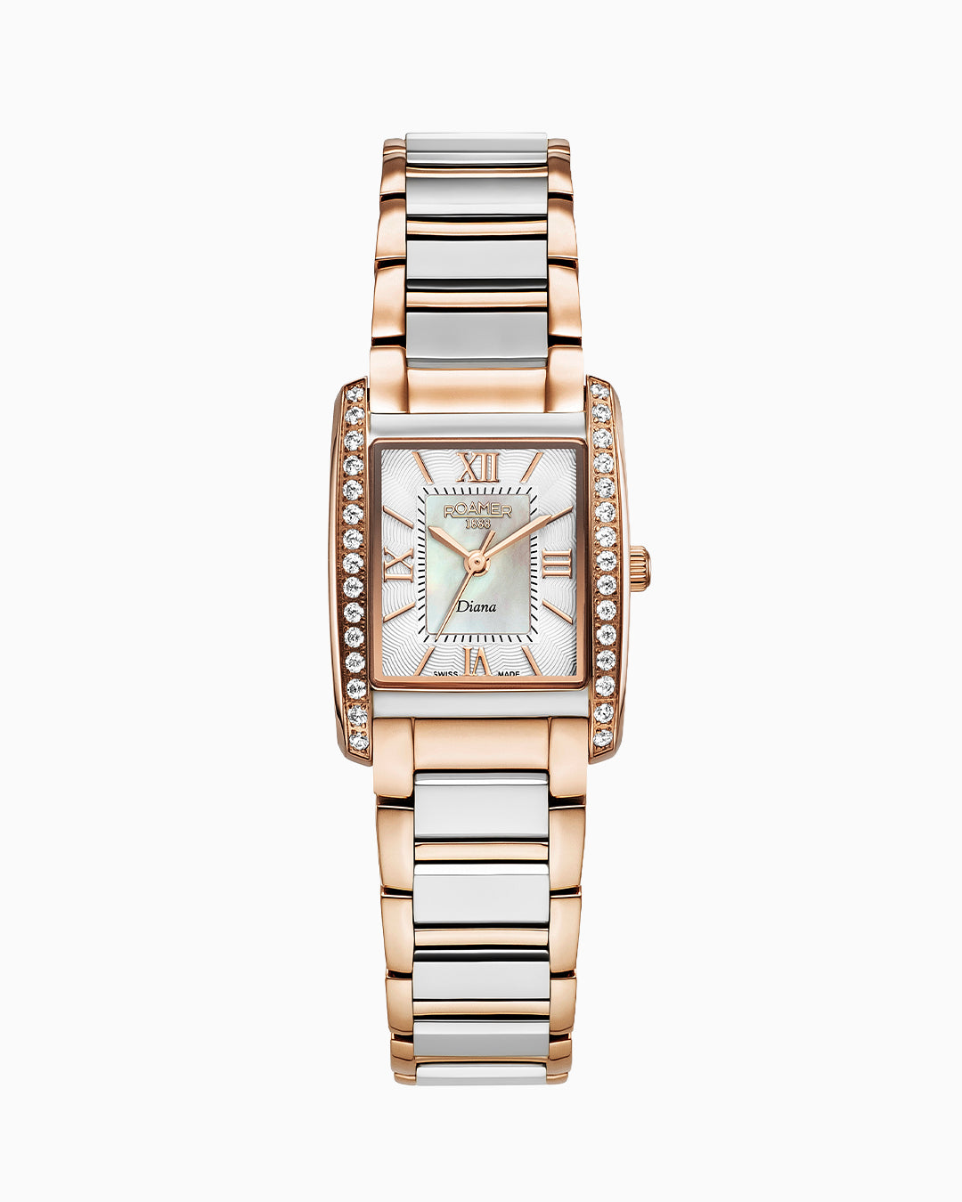 Diana Ladies 22.5 mm Quartz Three-Hand White Dial Two-tone Bracelet Sapphire glass Stainless Steel swiss watch