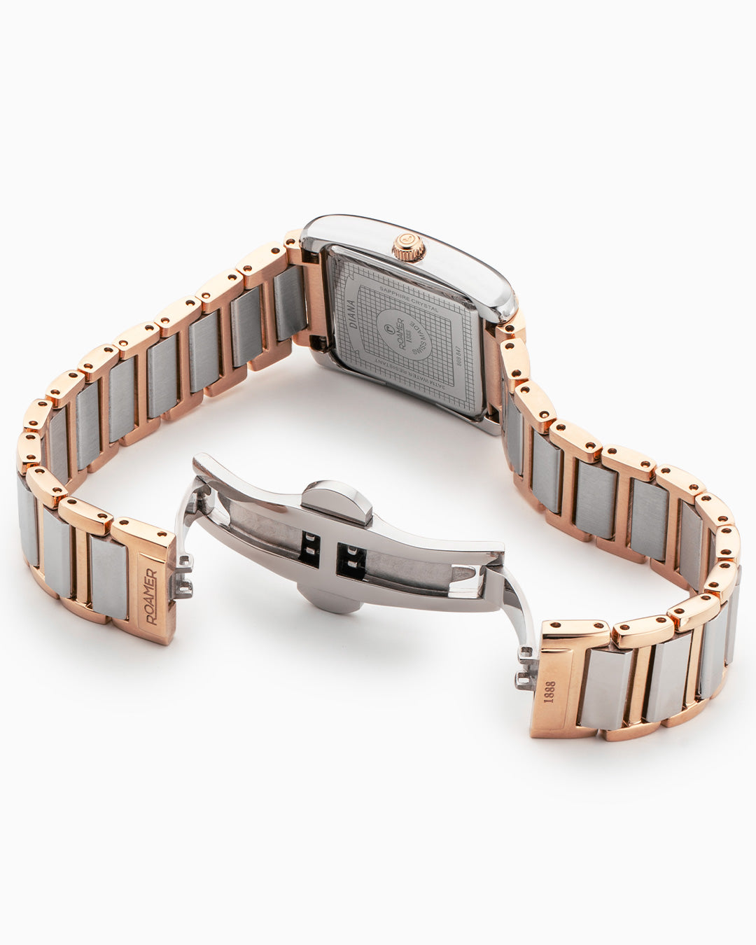 Diana Ladies 22.5 mm Quartz Three-Hand White Dial Two-tone Bracelet Sapphire glass Stainless Steel swiss watch