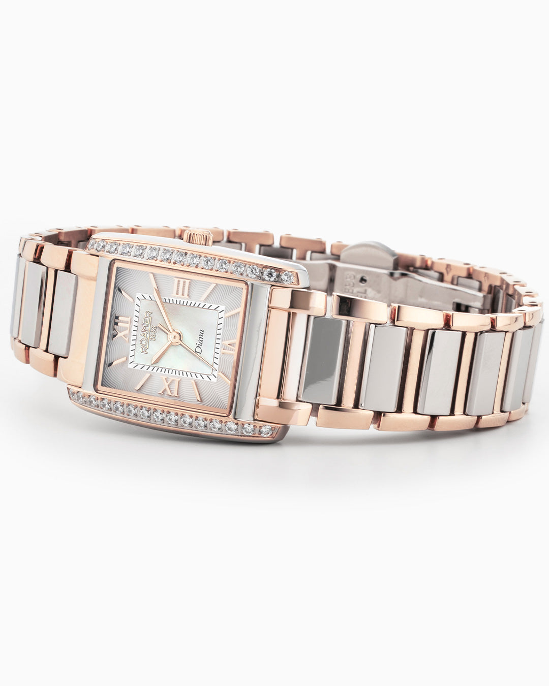 Diana Ladies 22.5 mm Quartz Three-Hand White Dial Two-tone Bracelet Sapphire glass Stainless Steel swiss watch