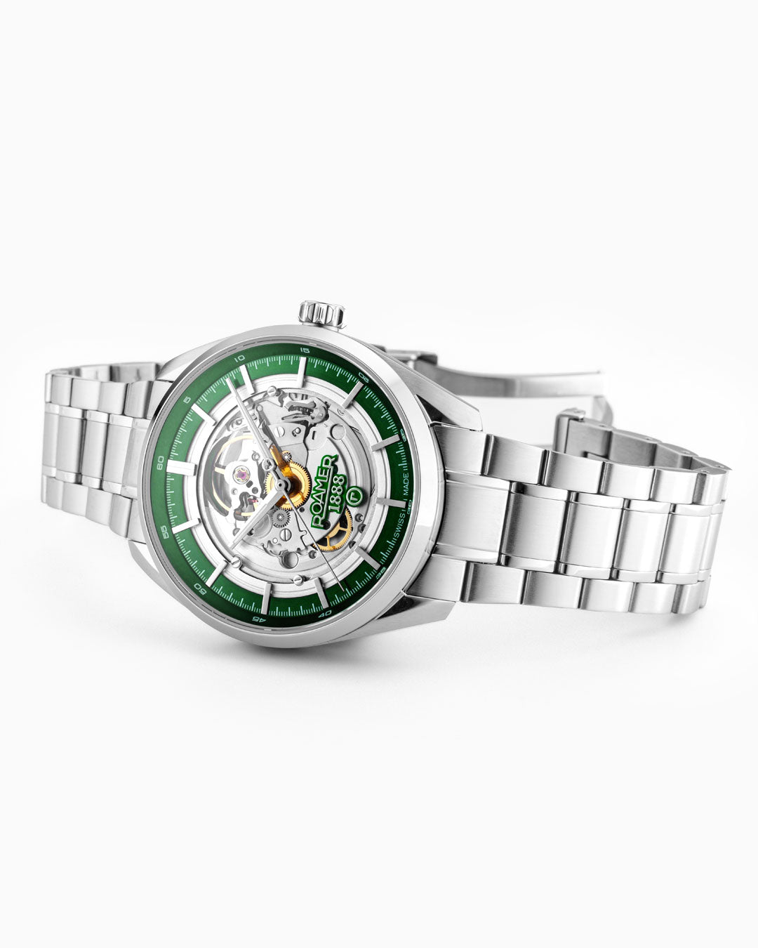 Pro Auto 42 mm Automatic Three-Hand Green Dial Silver Bracelet Sapphire glass Stainless Steel swiss watch