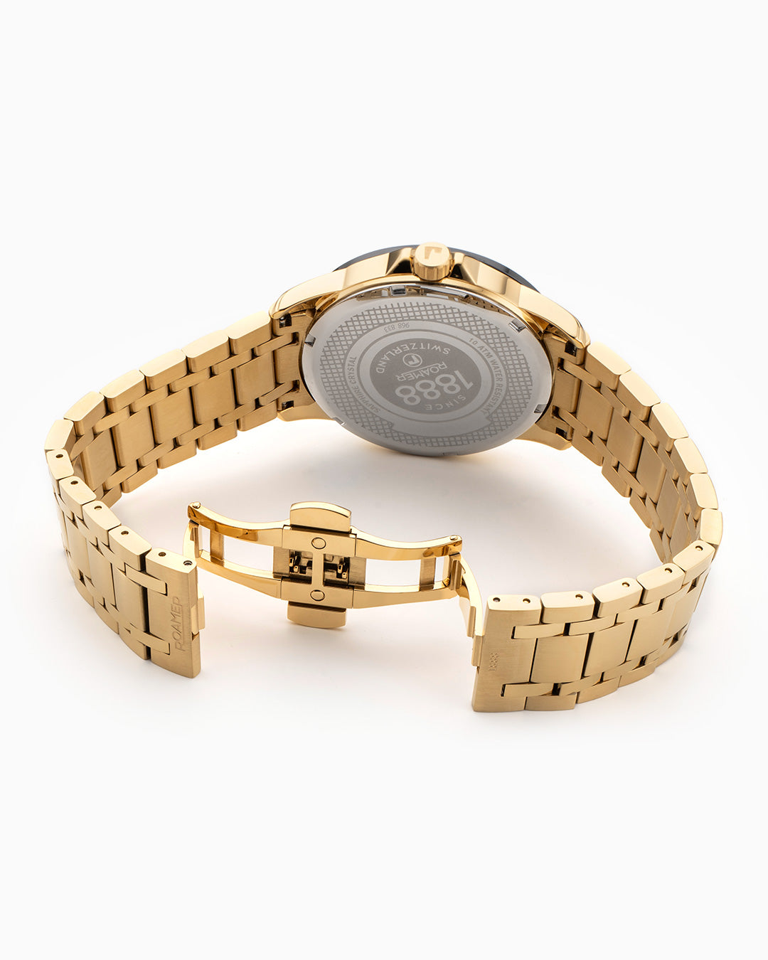 Mercury Classic 42 mm Quartz Three-Hand Date Black Dial Gold Bracelet Sapphire glass Stainless Steel swiss watch