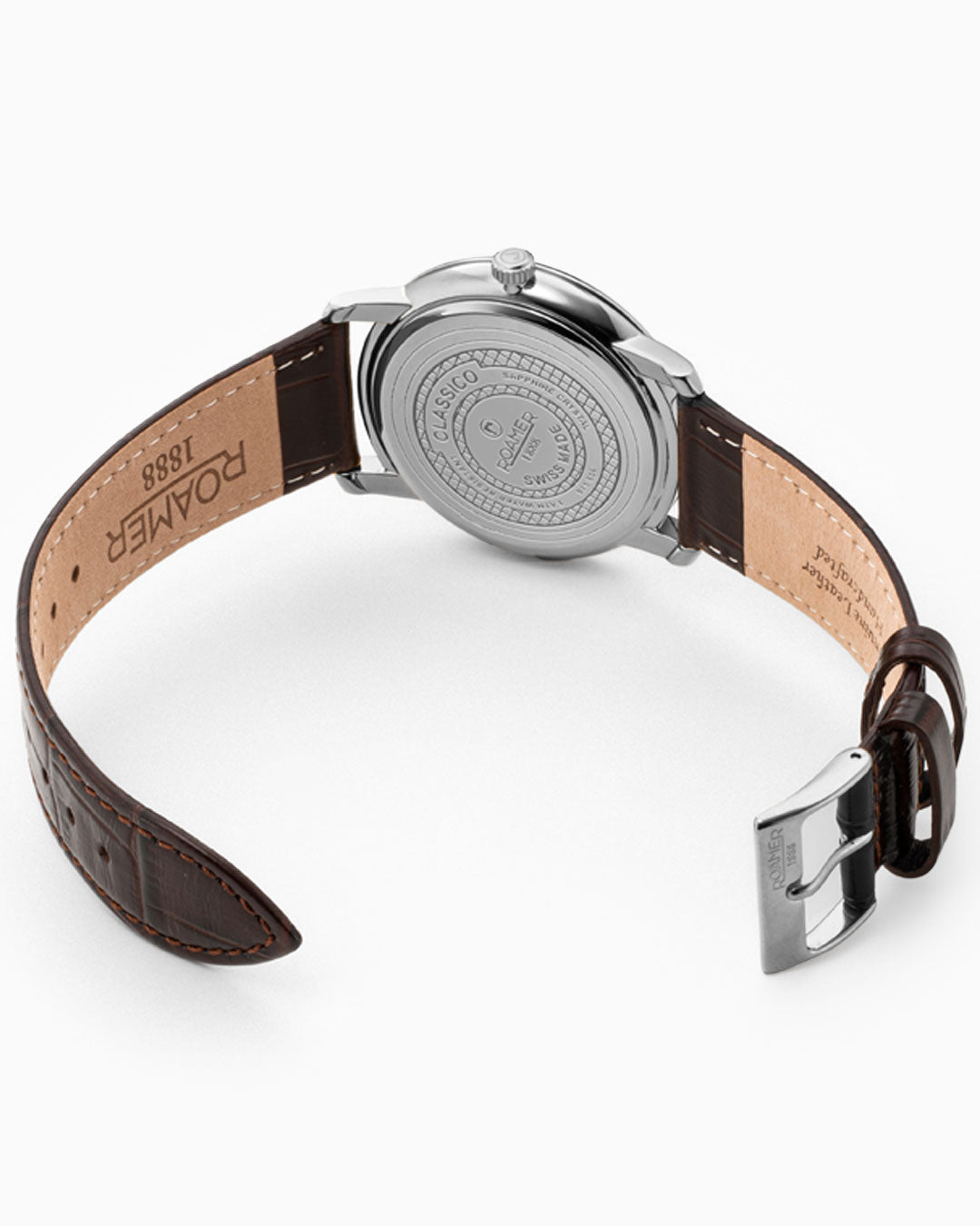 Classico Gents 40 mm Quartz Three-Hand Date Green Sunray Dial Brown Leather Strap Sapphire glass Stainless Steel swiss watch