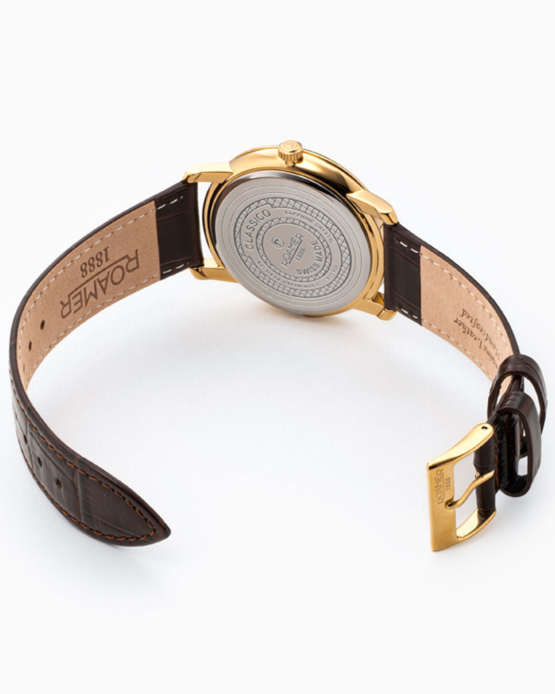 Classico Gents 40 mm Quartz Three-Hand Date White Dial Brown Leather Strap Sapphire glass Stainless Steel swiss watch