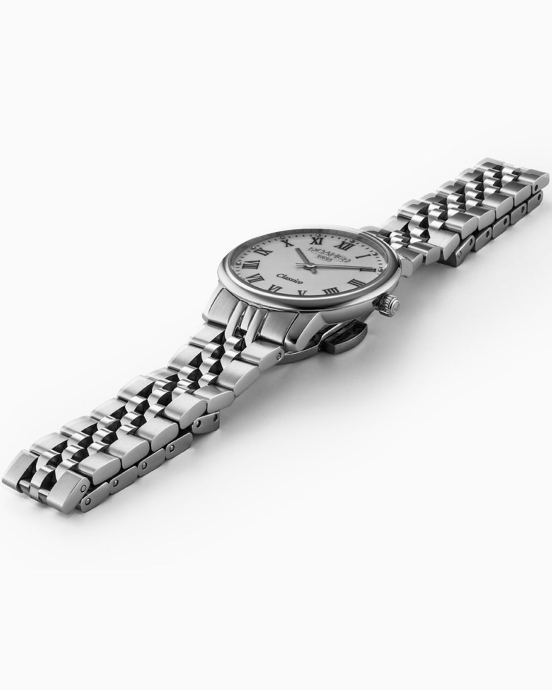 Classico Ladies 30mm Quartz Two-Hand White Dial Silver Bracelet Sapphire glass Stainless Steel swiss watch