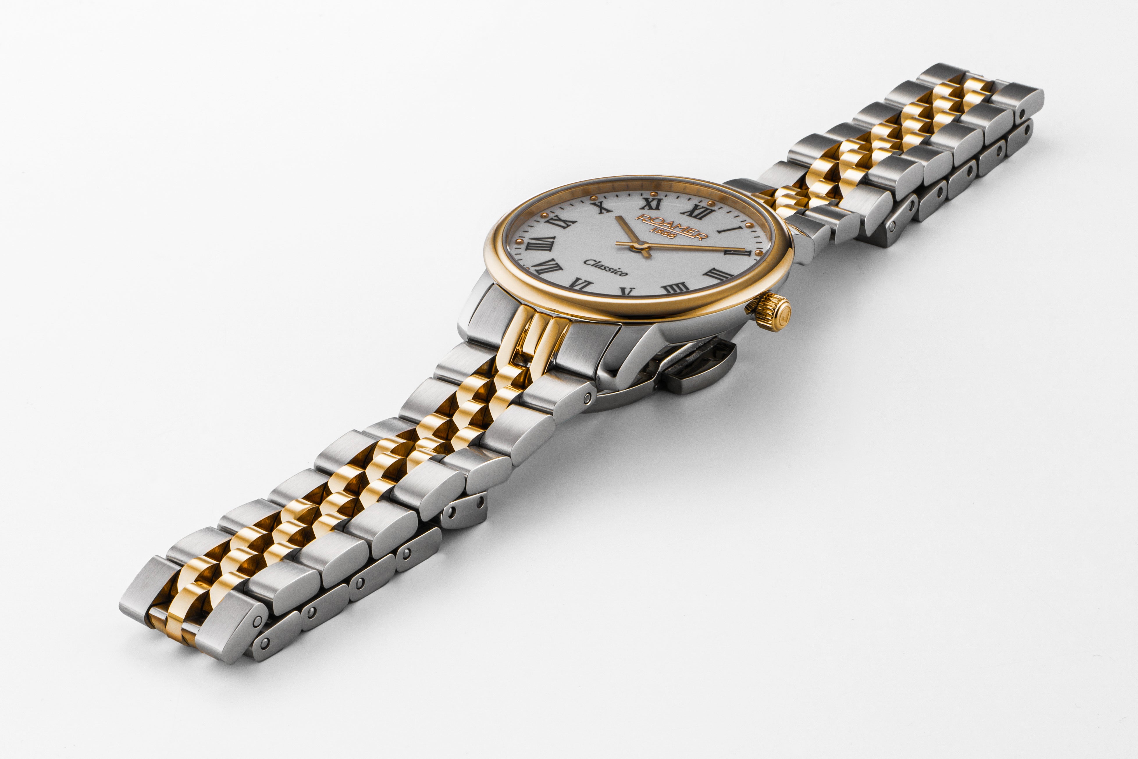 Classico Ladies 30mm Quartz Two-Hand White Dial Gold-Silver Tone Bracelet Sapphire glass Stainless Steel swiss watch