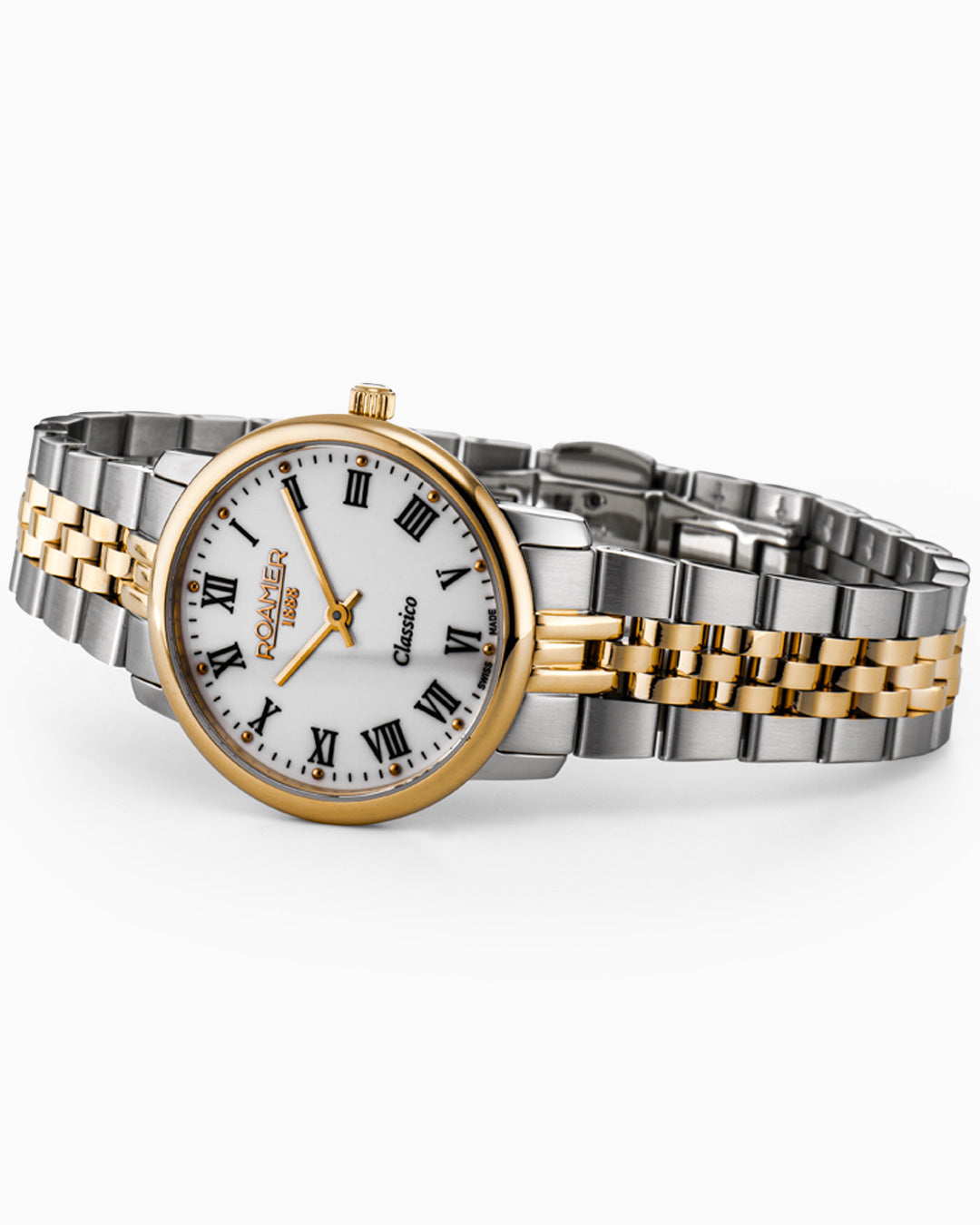 Classico Ladies 30mm Quartz Two-Hand White Dial Gold-Silver Tone Bracelet Sapphire glass Stainless Steel swiss watch