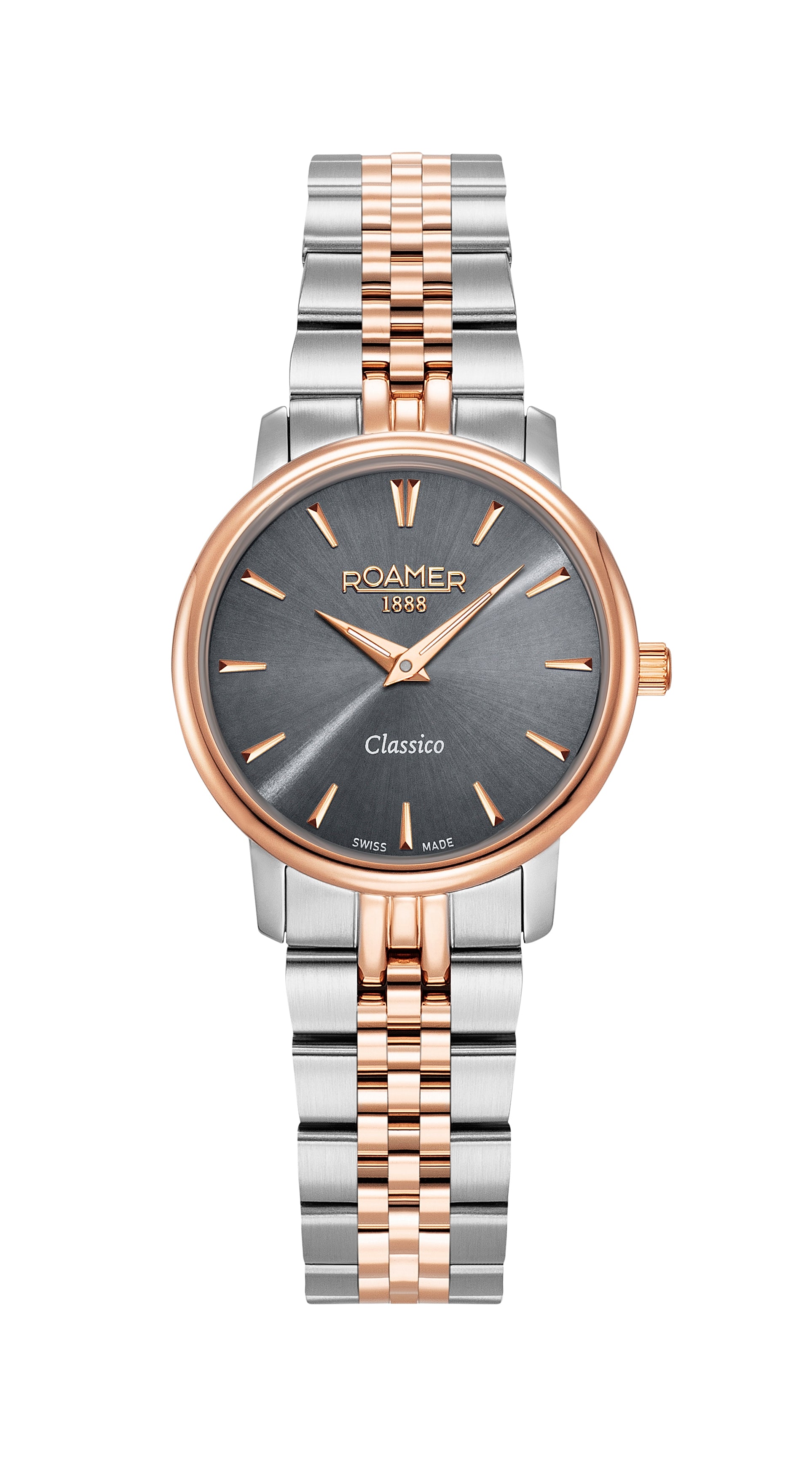 Classico Ladies 30mm Quartz Two-Hand Grey Dial Two-Tone Bracelet Sapphire glass Stainless Steel swiss watch