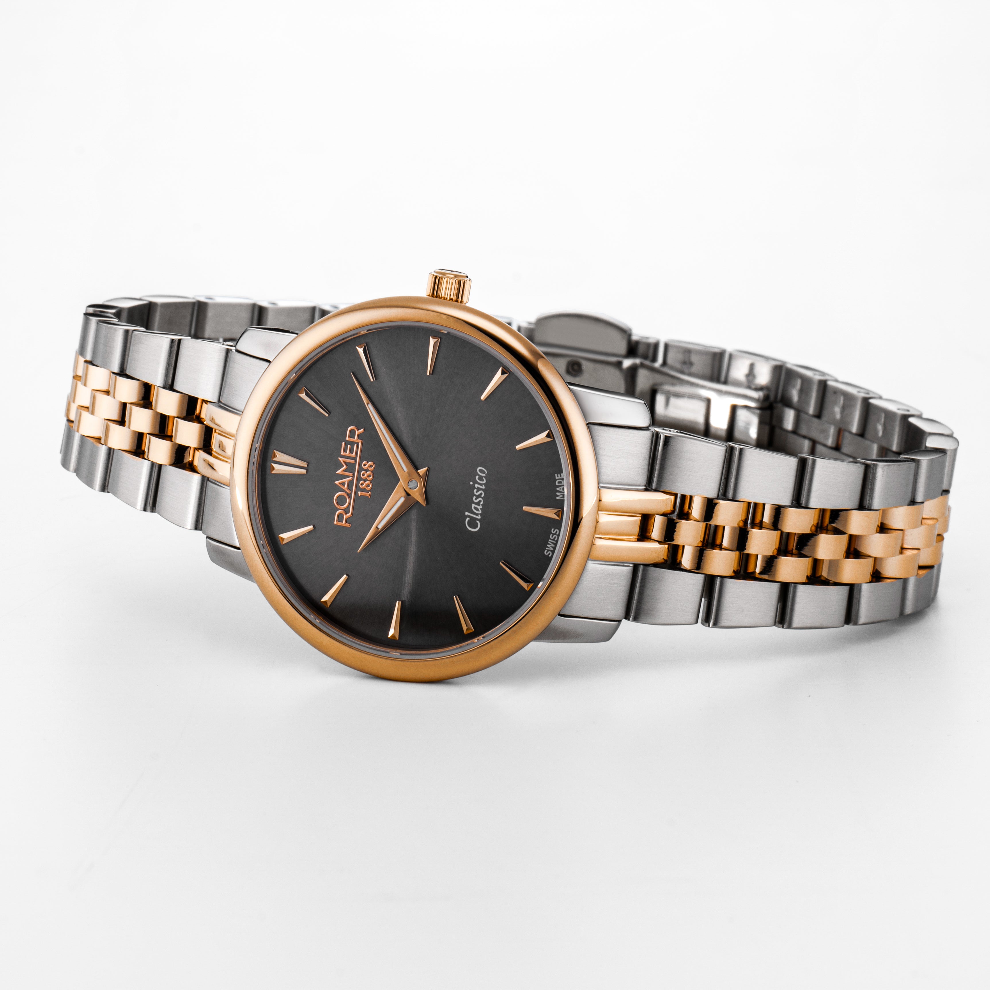 Classico Ladies 30mm Quartz Two-Hand Grey Dial Two-Tone Bracelet Sapphire glass Stainless Steel swiss watch