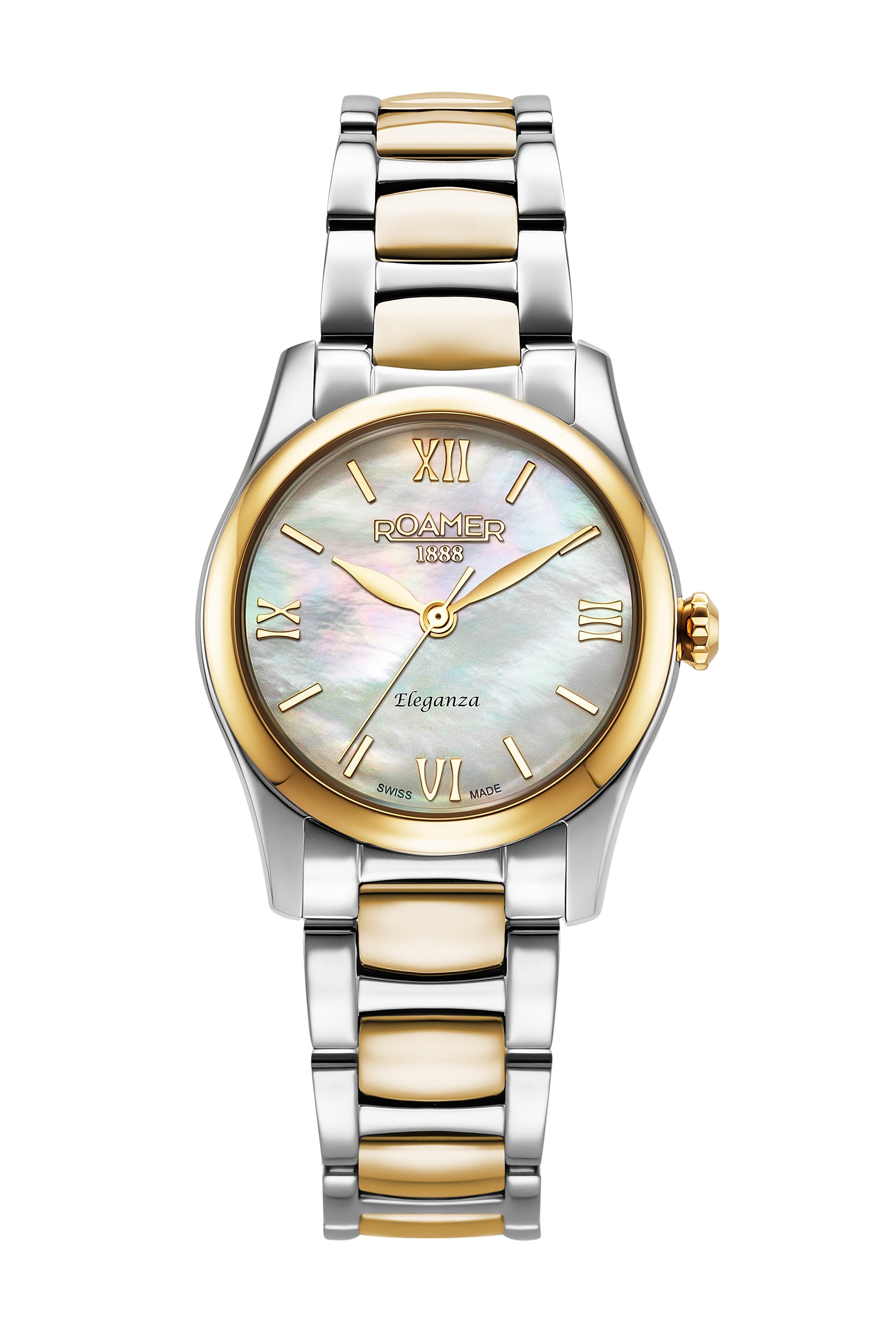 Eleganza 30mm Quartz Three-Hand Date Two-Tone Bracelet Sapphire glass Stainless Steel swiss watch