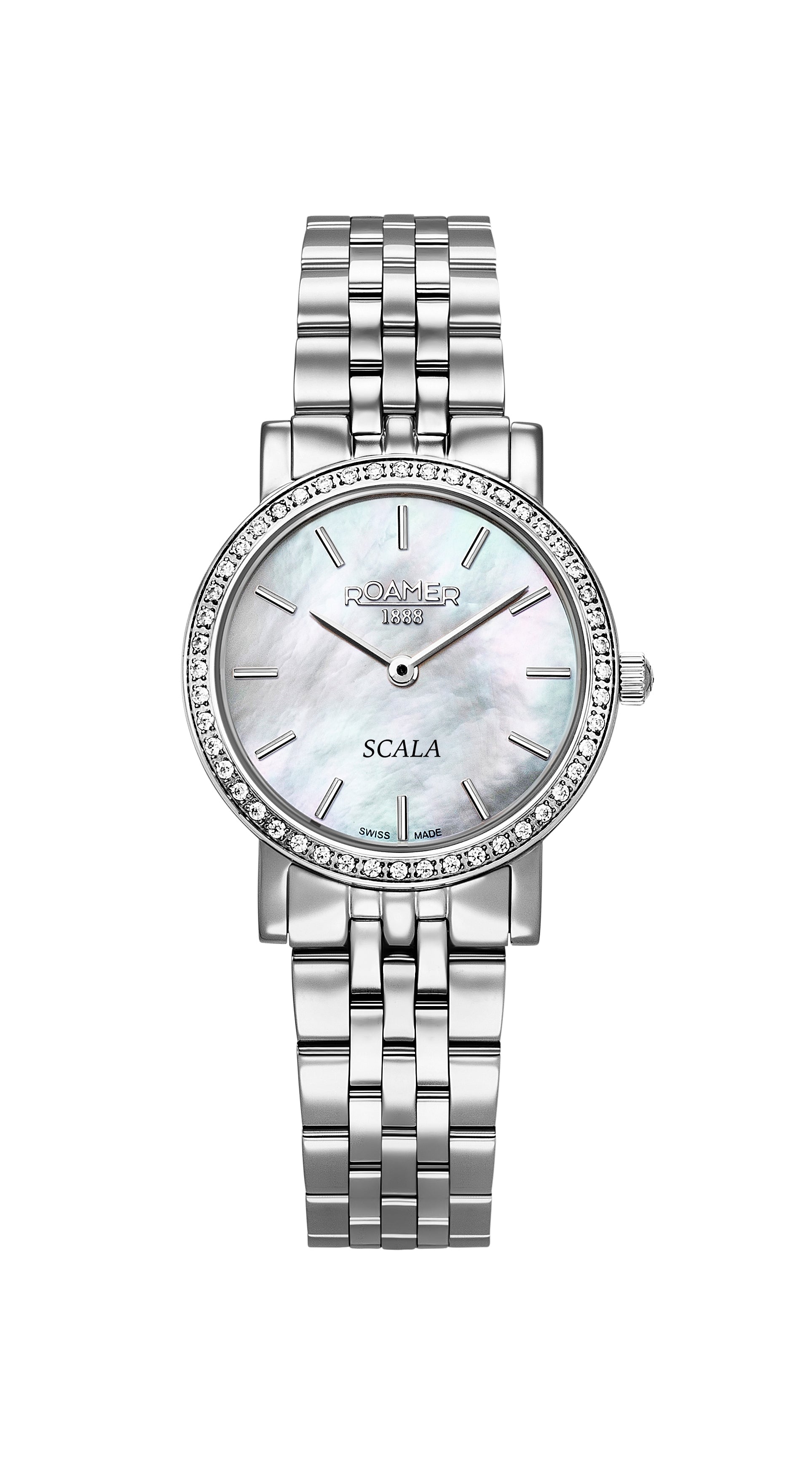 Scala 28 mm Quartz Two-Hand Silver Bracelet Sapphire glass Stainless Steel swiss watch