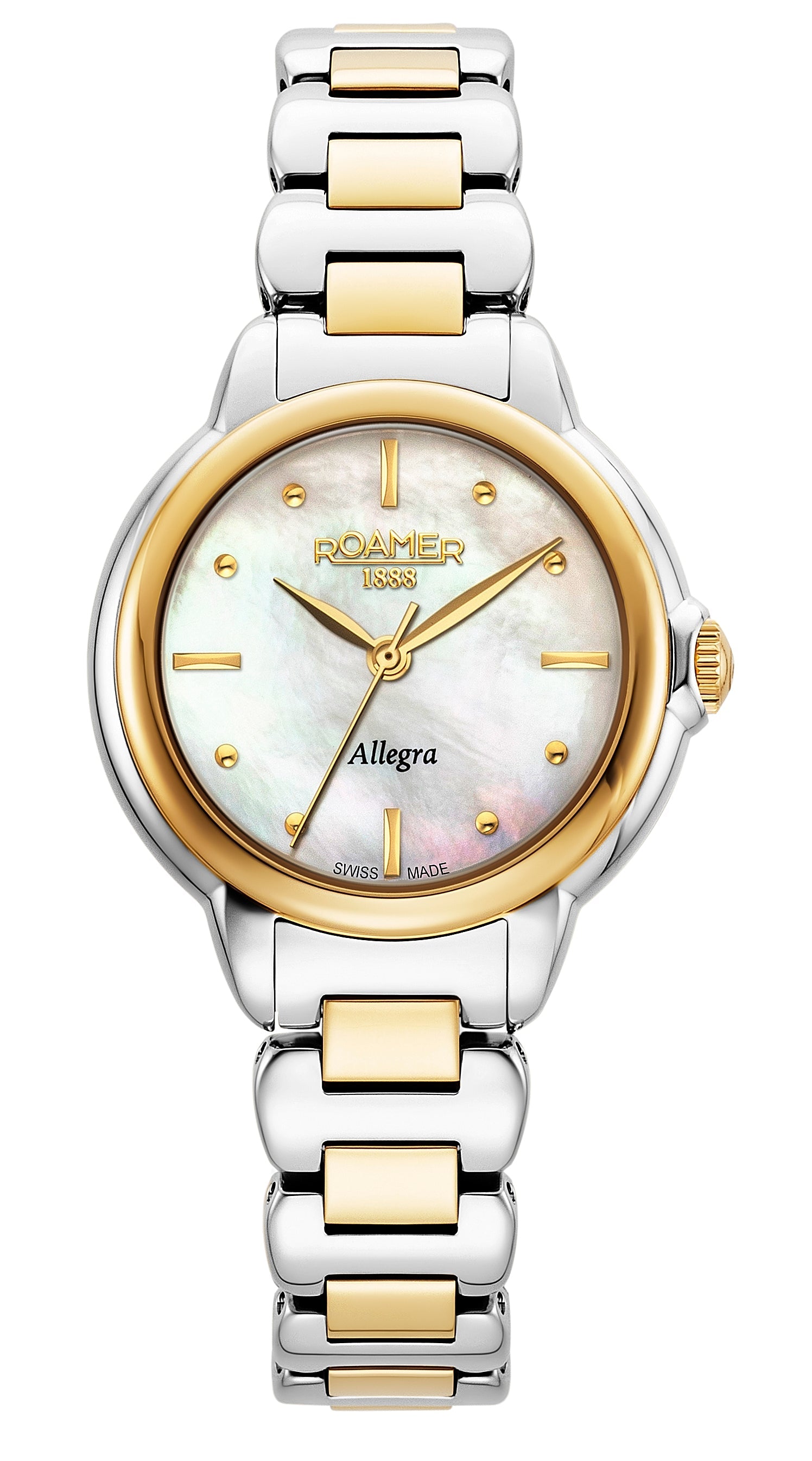 Allegra 32mm Quartz Three-Hand White Mop Dial Two-Tone Bracelet Sapphire glass Stainless Steel swiss watch