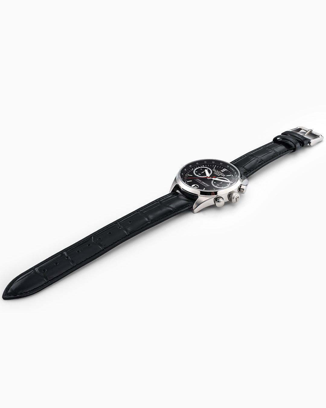 Gran Sportivo 41.5mm Quartz Chronograph Date Black Sunray Dial Silver Bracelet and Strap Set Sapphire antireflection glass Stainless Steel swiss watch