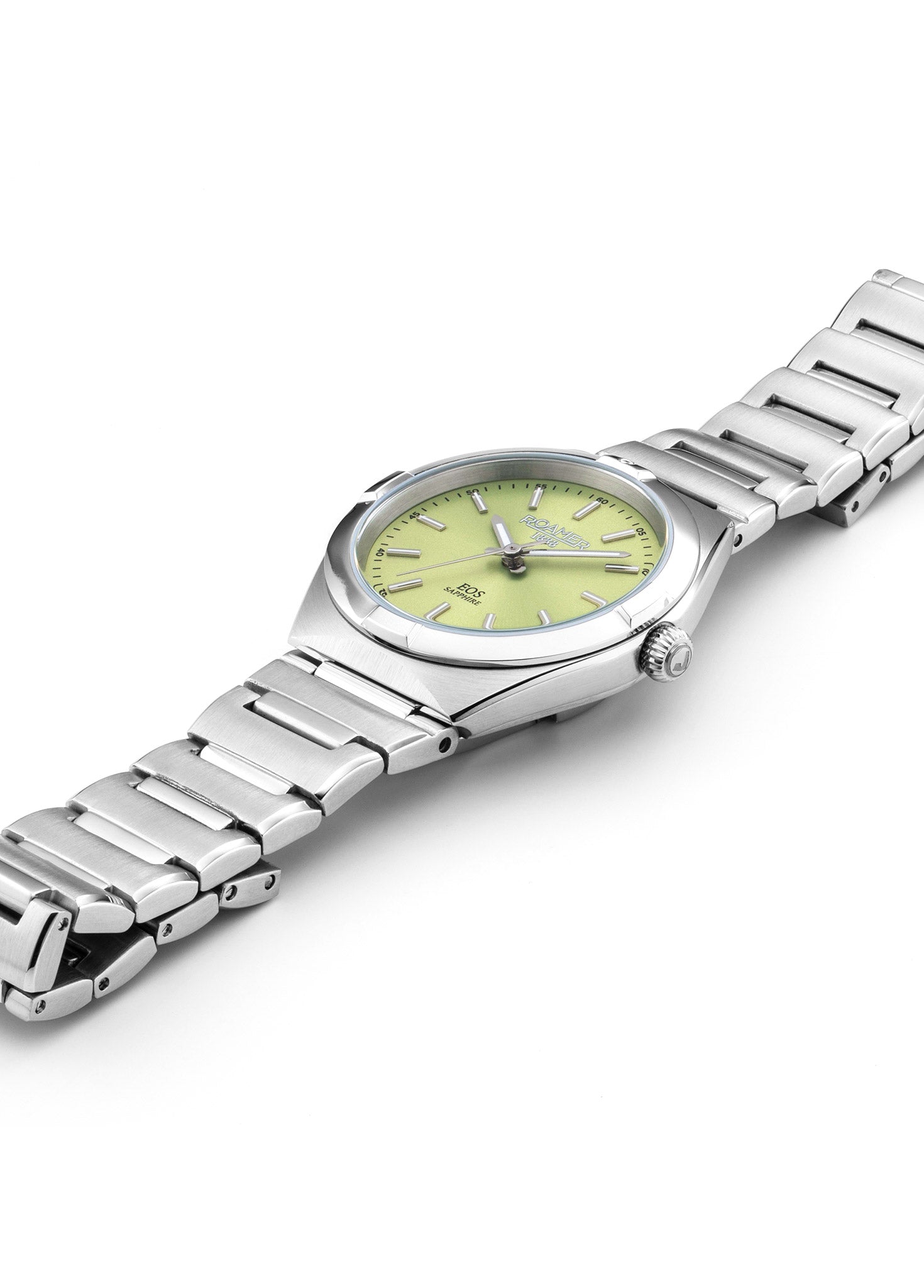 EOS Classic 34mm Quartz Three-Hand Lightgreen Dial Silver Bracelet Sapphire glass Stainless Steel swiss watch