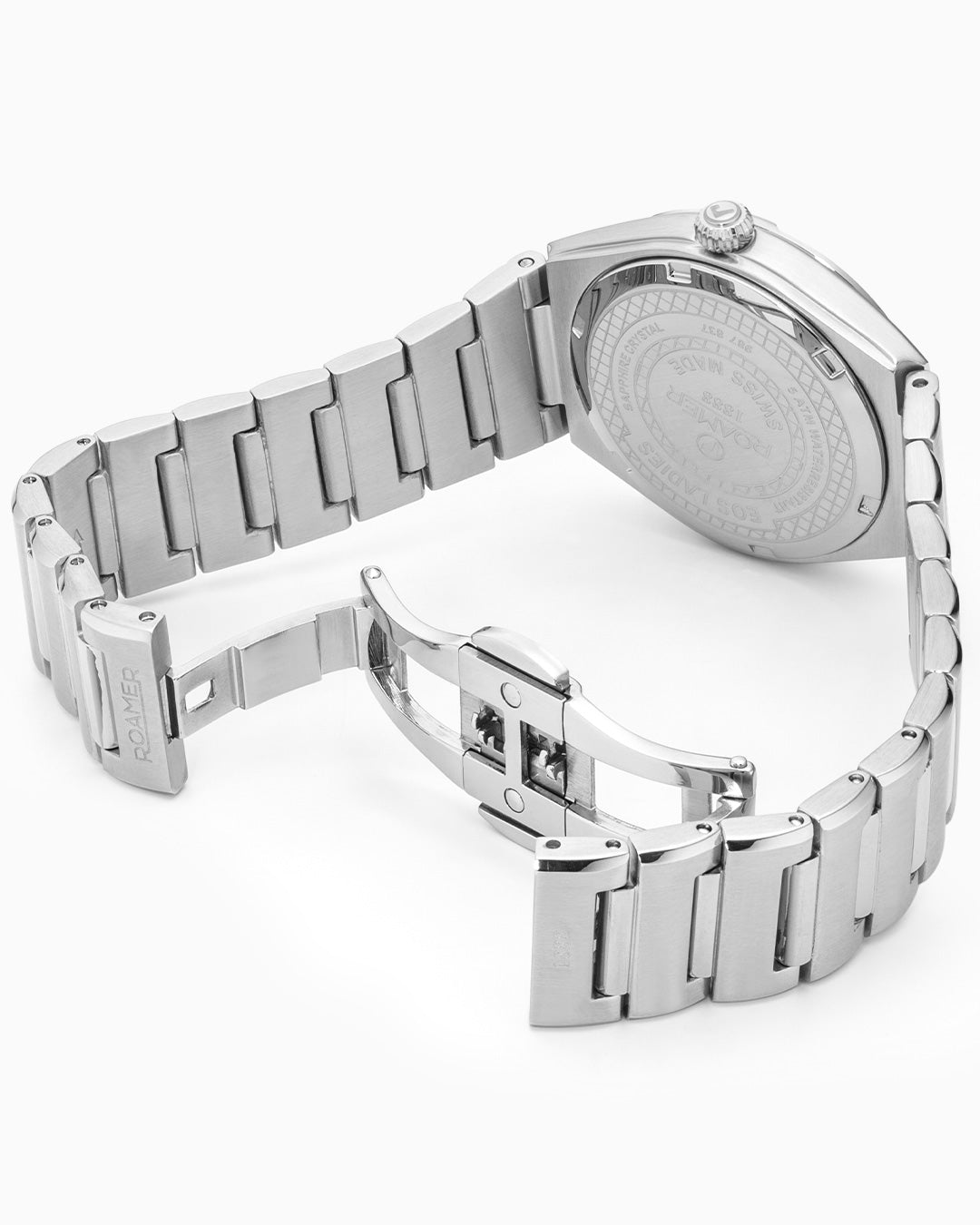 EOS Classic 34mm Quartz Three-Hand Black Dial Silver Bracelet Sapphire glass Stainless Steel swiss watch