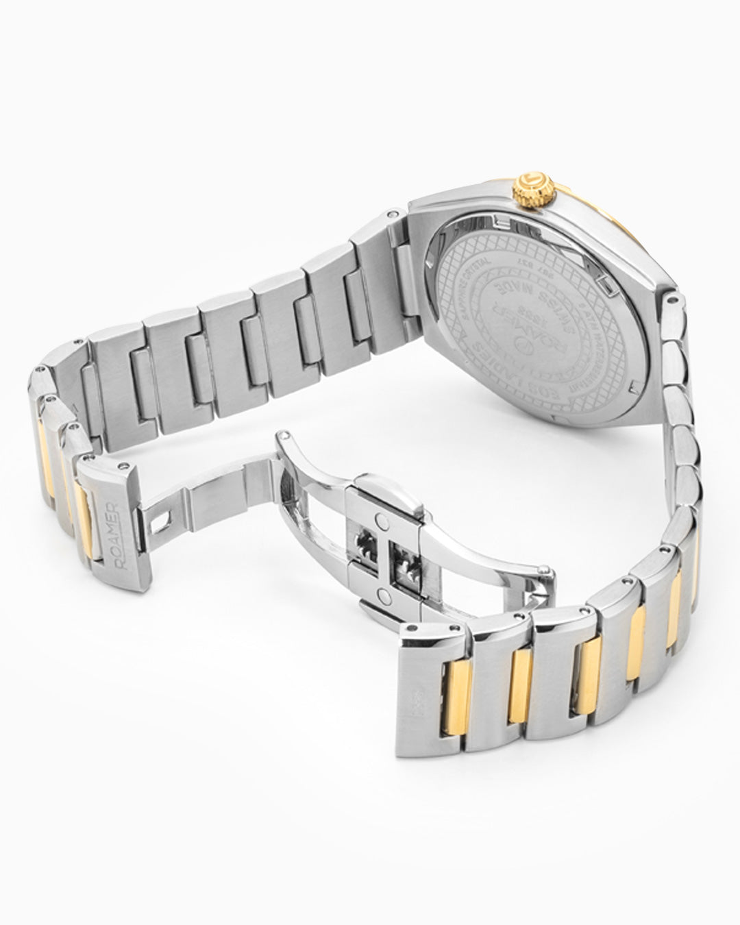 EOS Classic 34mm Quartz Three-Hand White MOP Dial Two-Tone Bracelet Sapphire glass Stainless Steel swiss watch