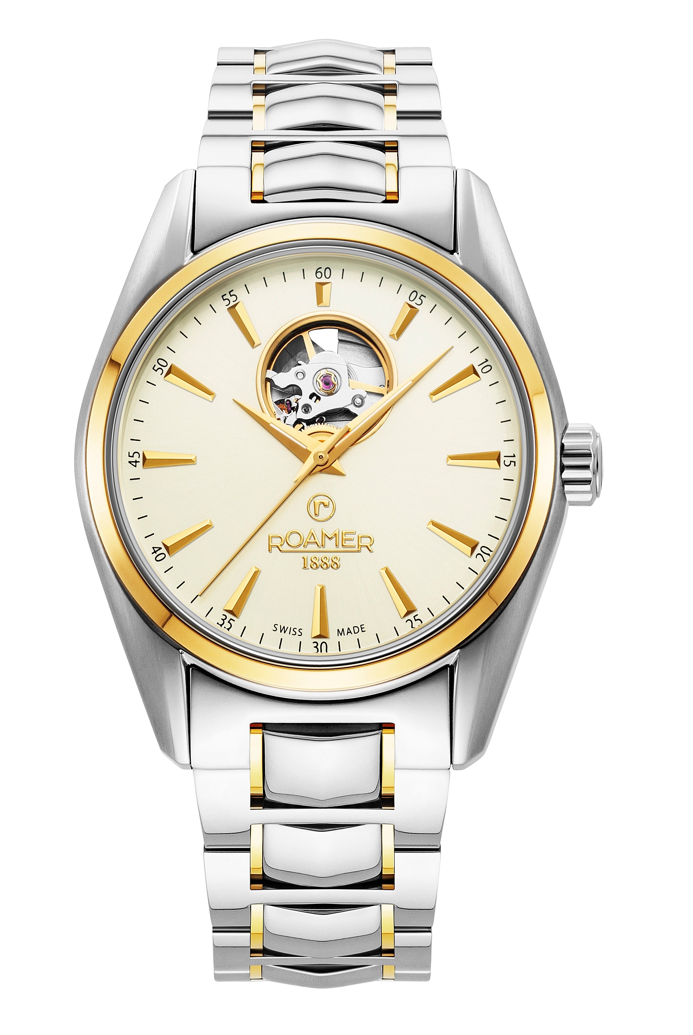 Searock Master 42 mm Automatic Three-Hand Date Two-Tone Bracelet Sapphire antireflection glass Stainless Steel swiss watch