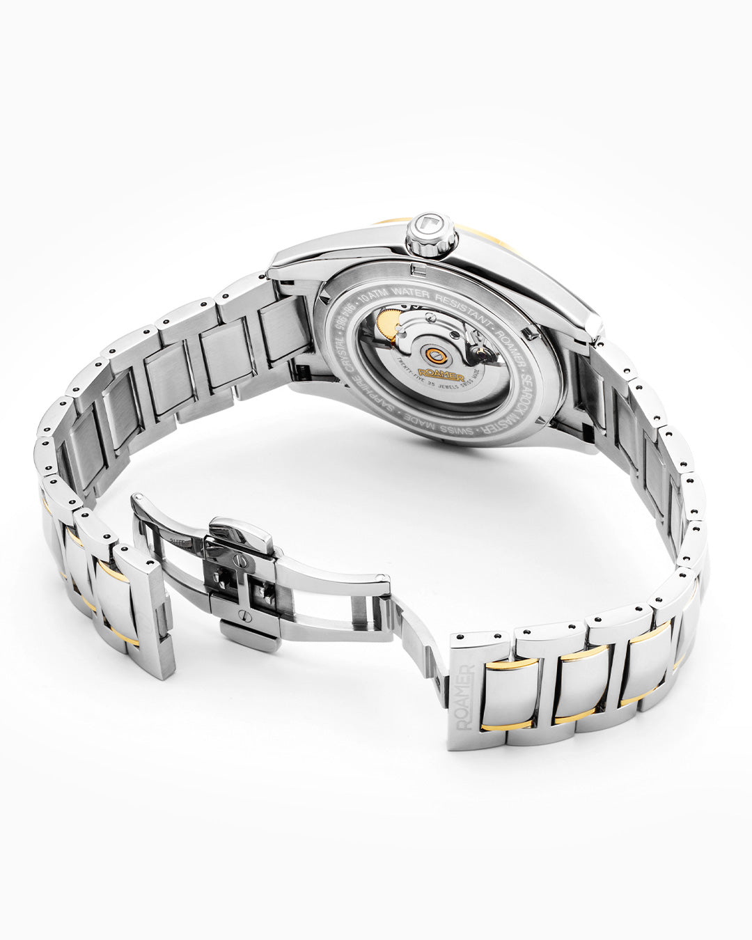 Searock Master 42 mm Automatic Three-Hand Date Two-Tone Bracelet Sapphire antireflection glass Stainless Steel swiss watch