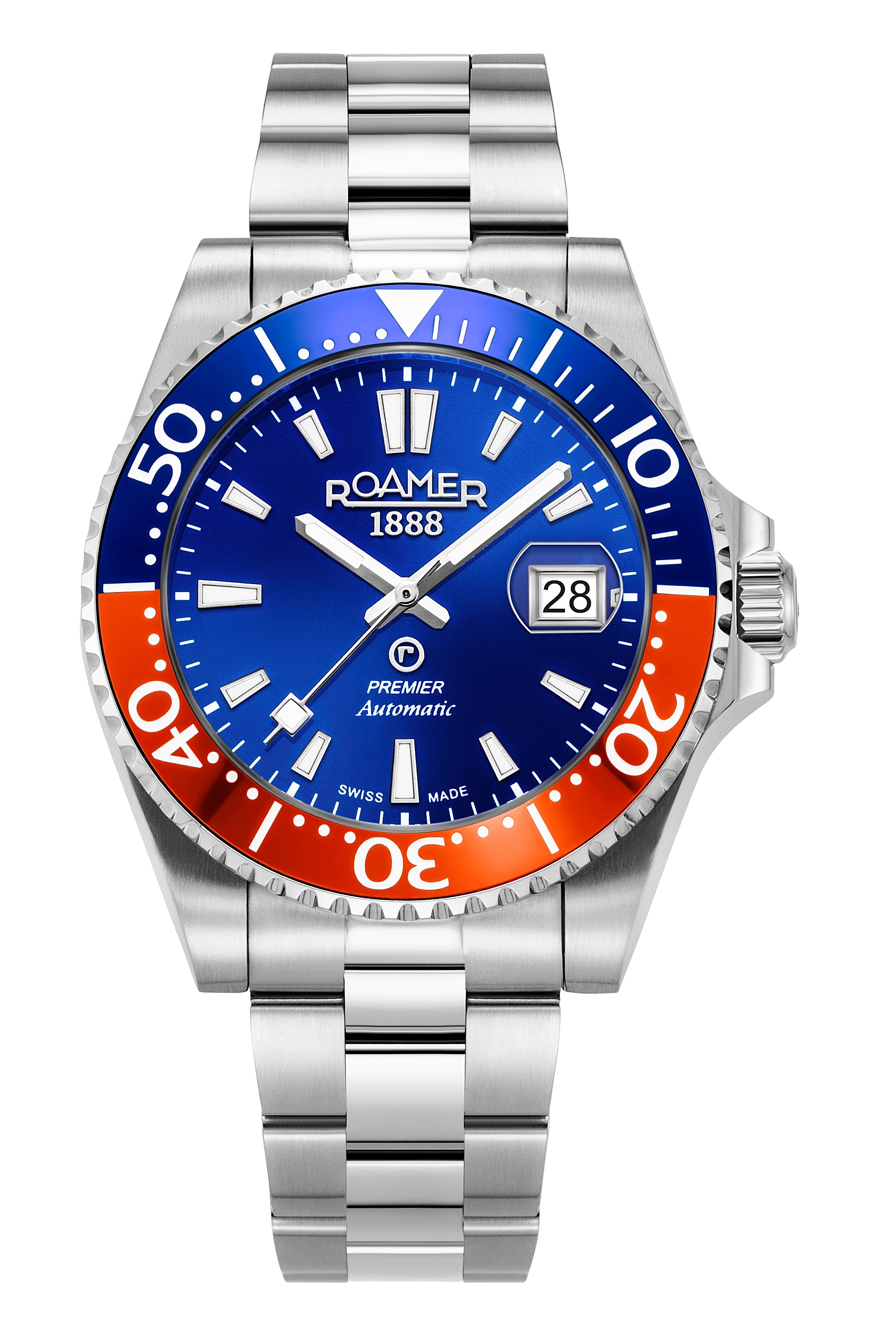 Premier 42 mm Automatic Three-Hand Date Blue Sunray Dial Silver Bracelet Sapphire glass Stainless Steel swiss watch