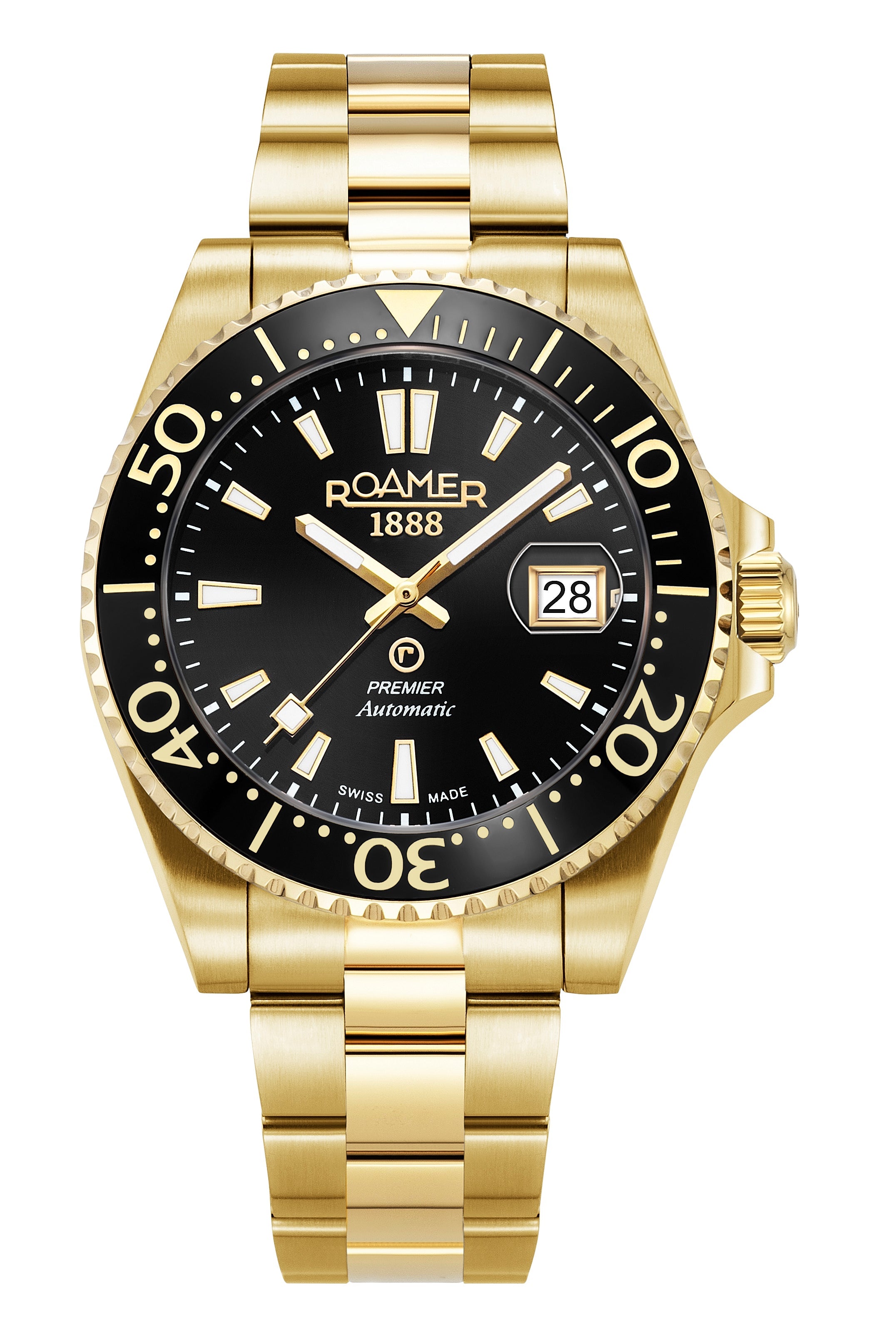 Premier 42 mm Automatic Three-Hand Date Gold Bracelet Sapphire glass Stainless Steel swiss watch