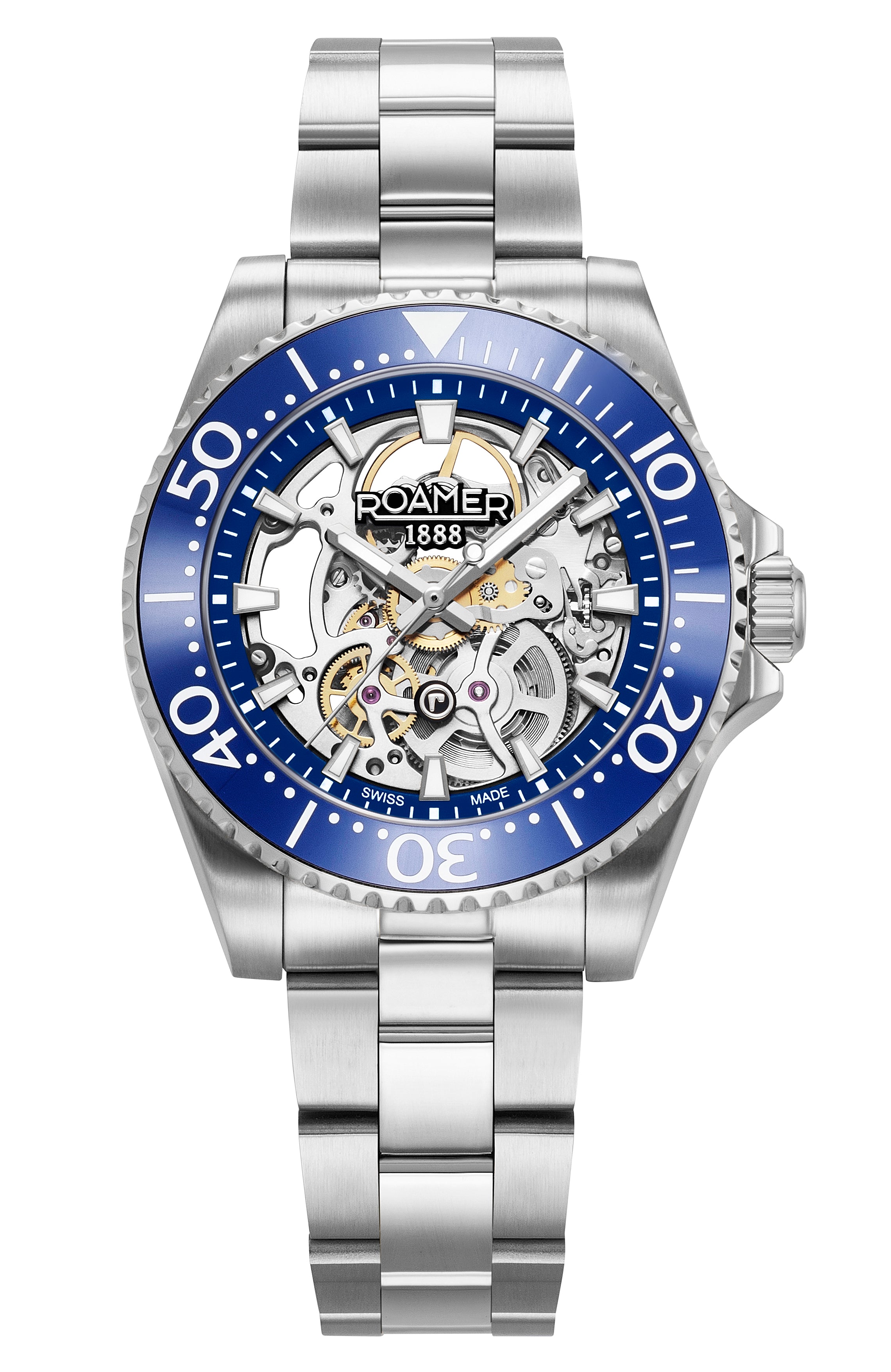 Premier Skeleton 42 mm Automatic Three-Hand Blue Dial Silver Bracelet Sapphire glass Stainless Steel swiss watch