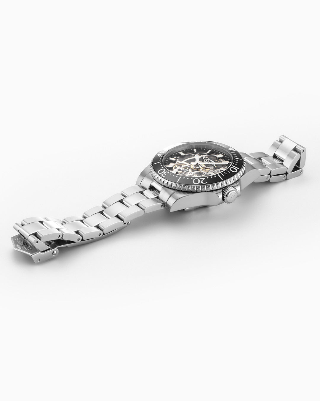 Premier Skeleton 42 mm Automatic Three-Hand Black Dial Silver Bracelet and Rubber Strap Set Sapphire glass Stainless Steel swiss watch