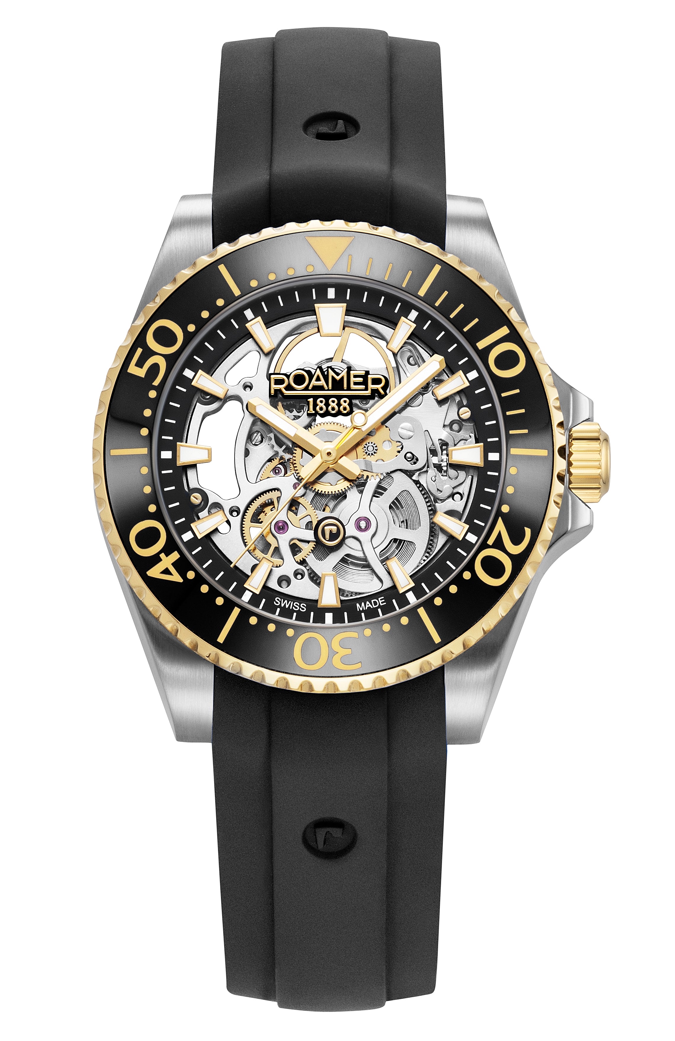 Premier Skeleton 42 mm Automatic Three-Hand Black Dial Two-Tone Bracelet Sapphire glass Stainless Steel swiss watch
