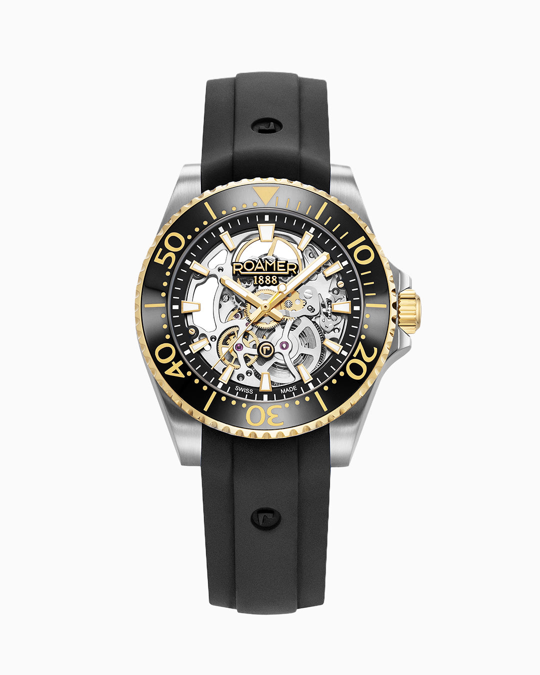 Premier Skeleton 42 mm Automatic Three-Hand Black Dial Two-Tone Bracelet Sapphire glass Stainless Steel swiss watch